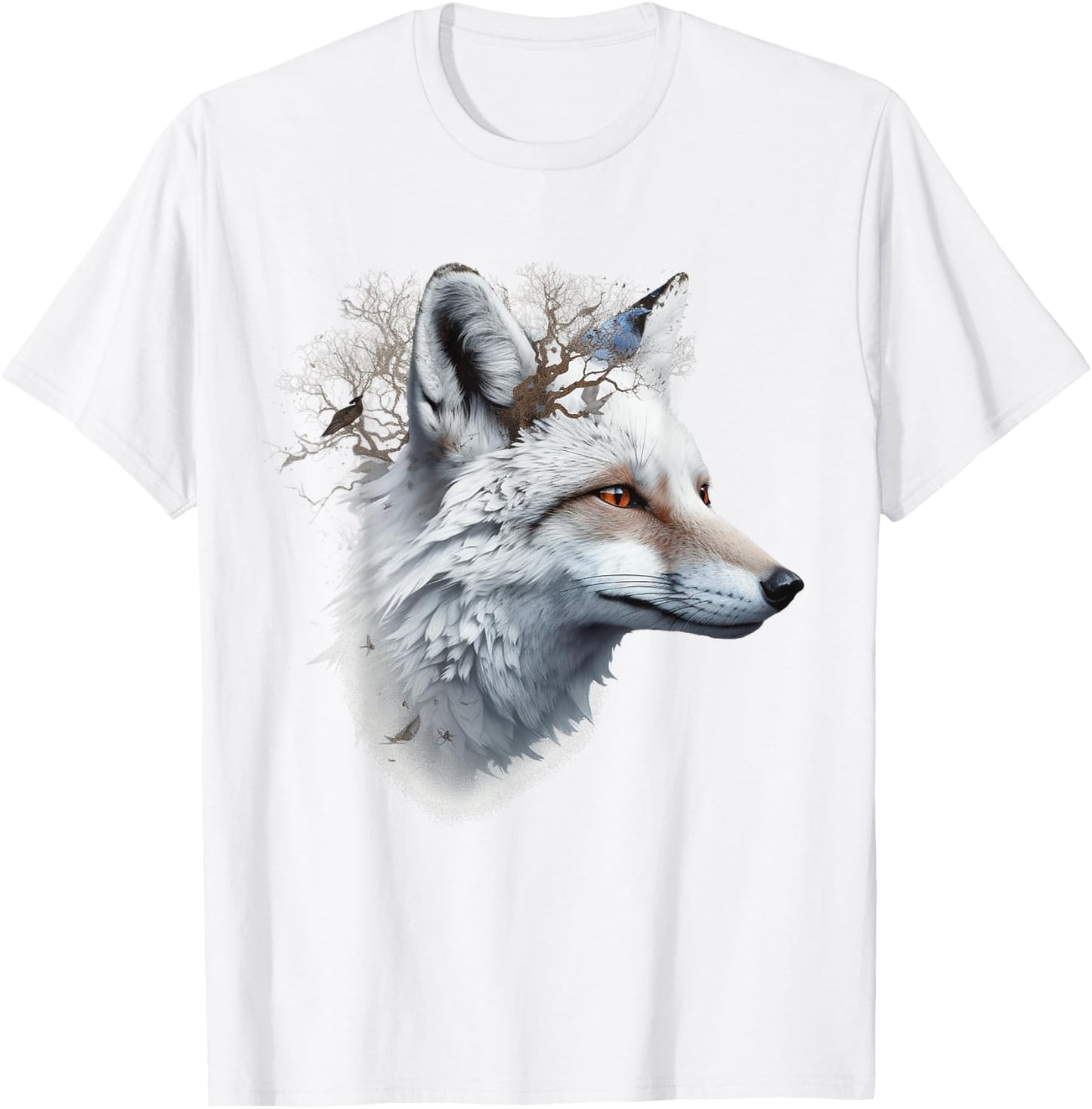 Fox Animal Art - Artwork Fox T-Shirt - T-Shirt | White