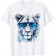 White Lion Artwork - Animal Sunglasses Art Lion T-Shirt - T-Shirt | White