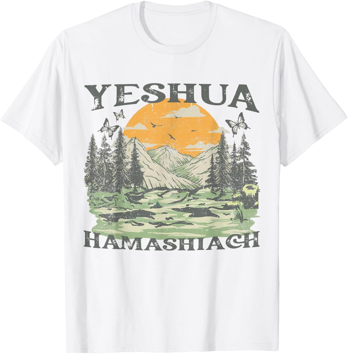 Yeshua Hamashiach Jesus Scripture Christian Bible Faith T-Shirt - T-Shirt | White