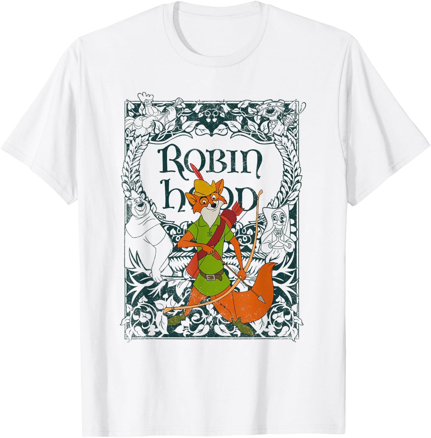 Disney Robin Hood Retro Vintage Distressed Small T-Shirt - T-Shirt | White
