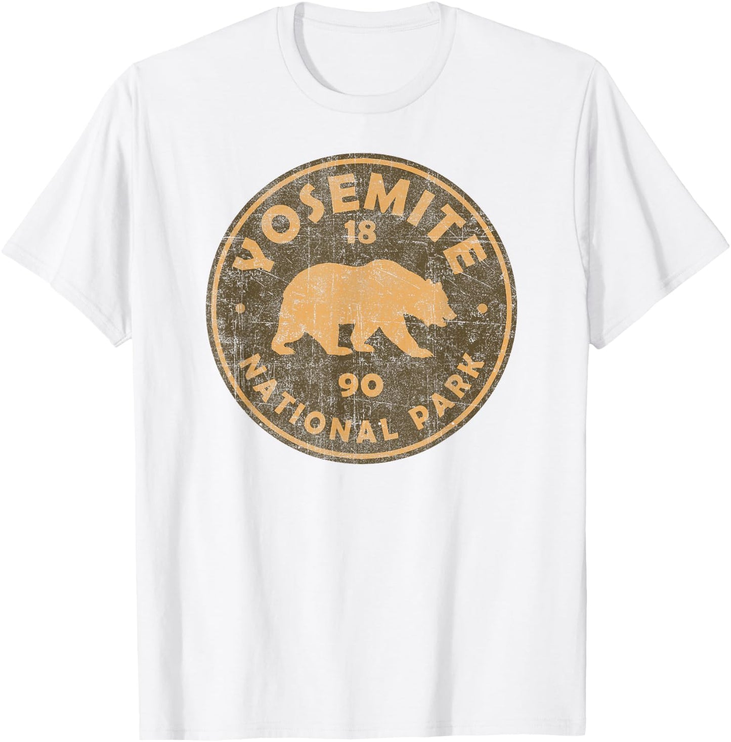 Retro Yosemite California Established 1890 National Park T-Shirt - T-Shirt | White
