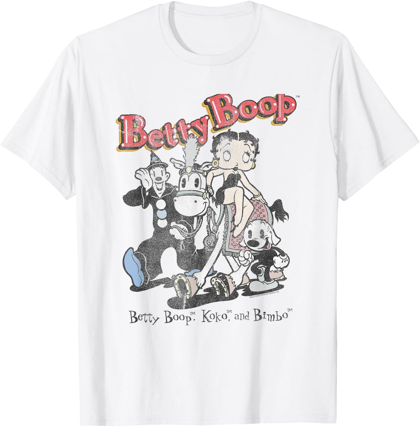 Betty Boop Vintage Betty & Friends Cute Cartoon T-Shirt - T-Shirt | White