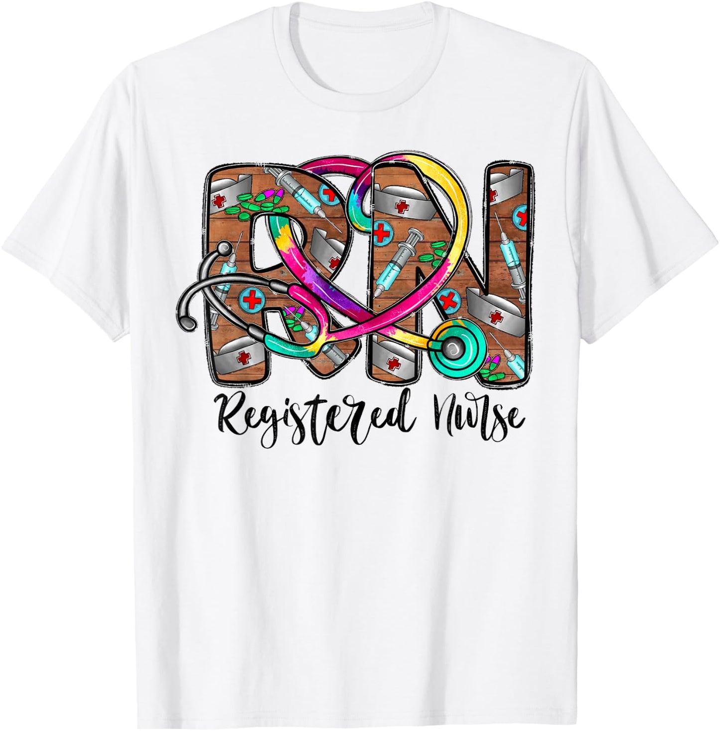 Registered Nurse Life for Rn Nurse Tie Dye Nurse's Week T-Shirt - T-Shirt | White