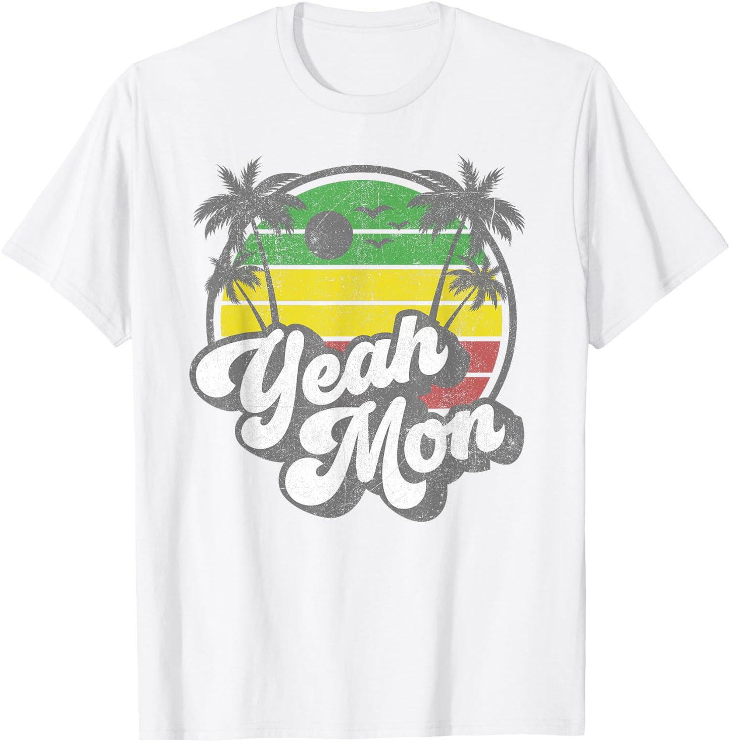 Yeah Mon Vintage Jamaica Reggae Jamaican Vacation Retro Small T-Shirt - T-Shirt | White