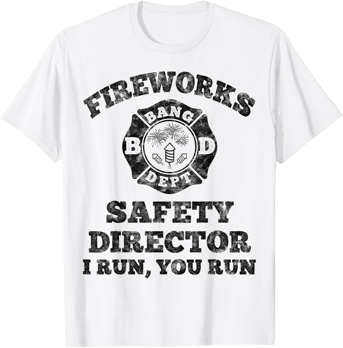 Funny Fireworks Safety Director Firefighter America Red Pyro T-Shirt - T-Shirt | White