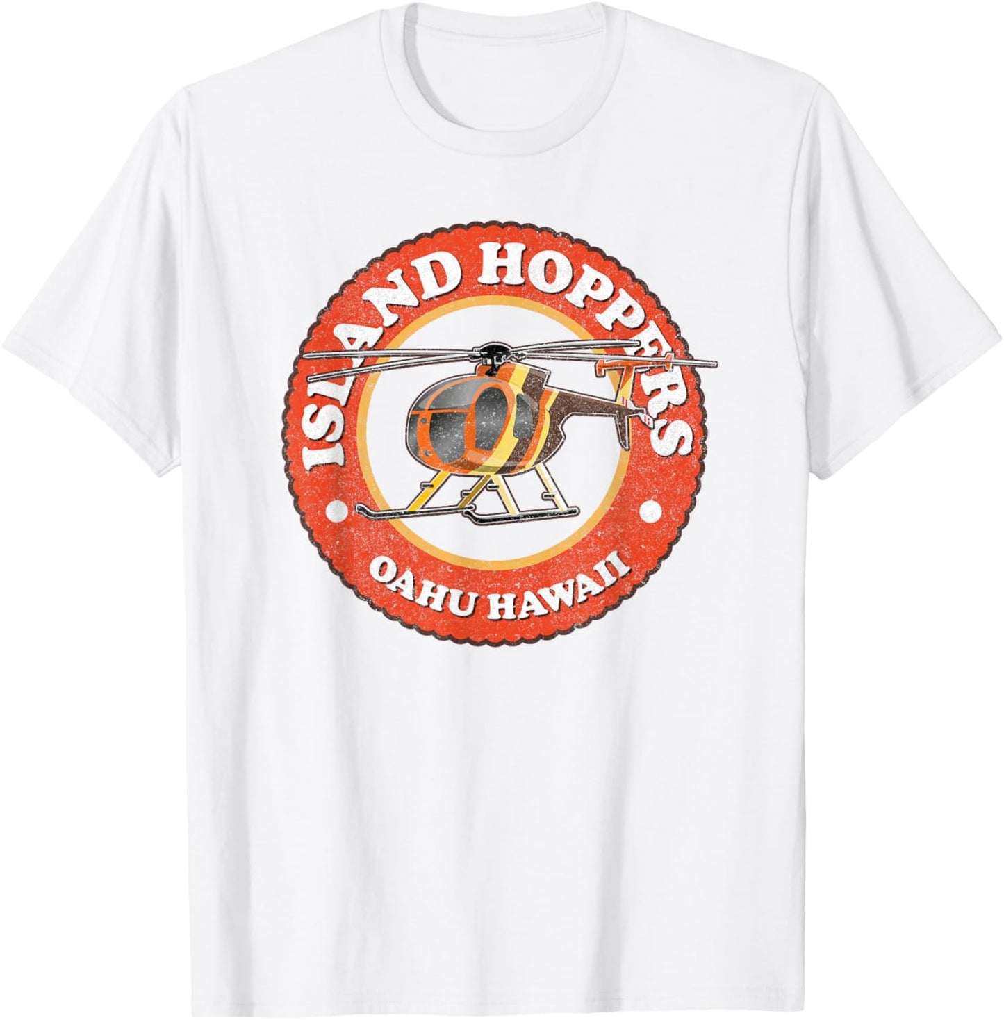 TC's Island Hoppers Helicopter Vintage Oahu Hawaii T-Shirt - T-Shirt | White
