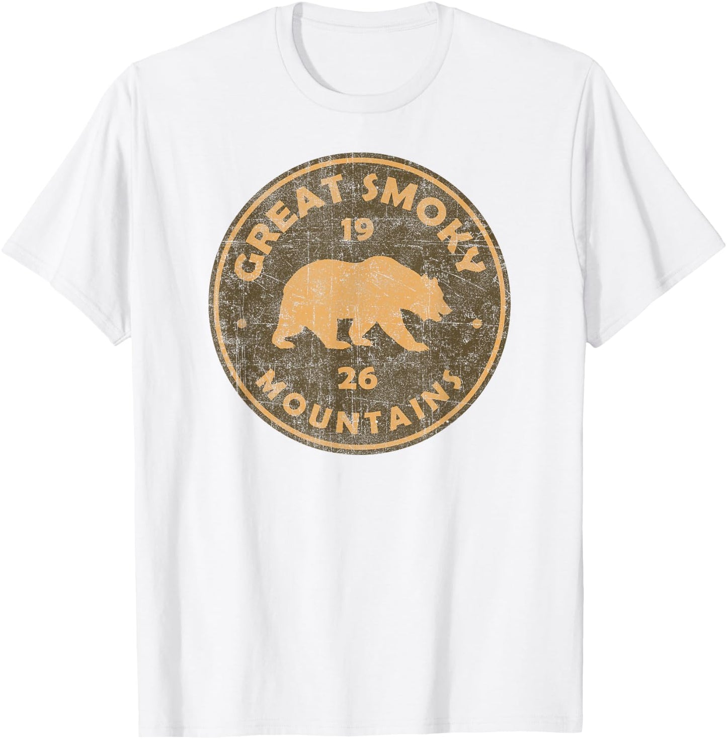 Retro Bear Great Smoky Mountains National Park Hiking T-Shirt - T-Shirt | White