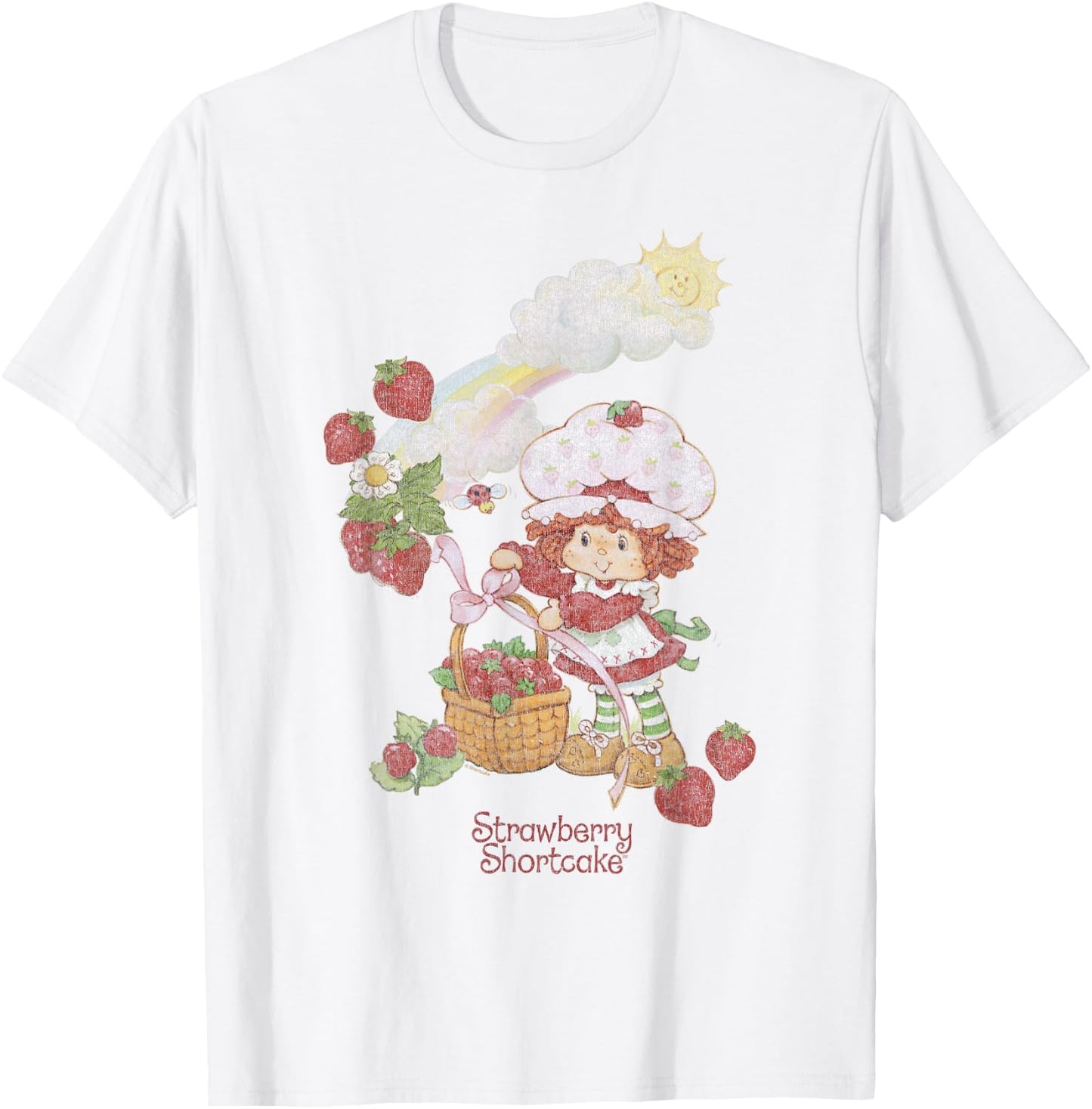 Strawberry Shortcake Rainbow Full Berry Basket Poster T-Shirt - T-Shirt | White