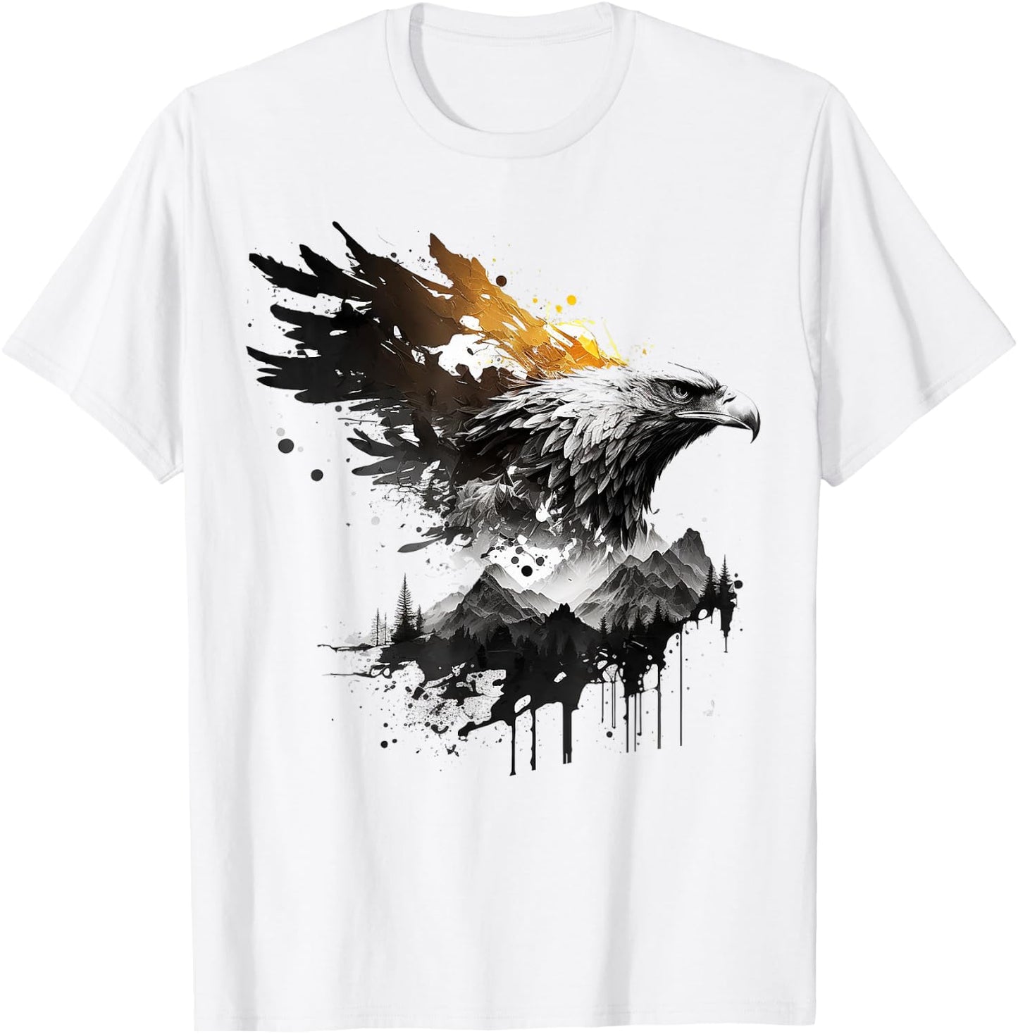 Art eagle bird motif animal T-Shirt - T-Shirt | White