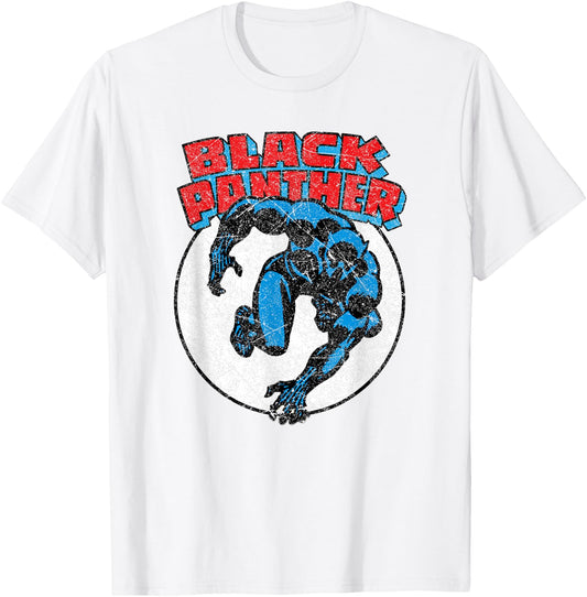 Marvel Avengers Vintage Black Panther Comic Color Portrait T-Shirt - T-Shirt | White