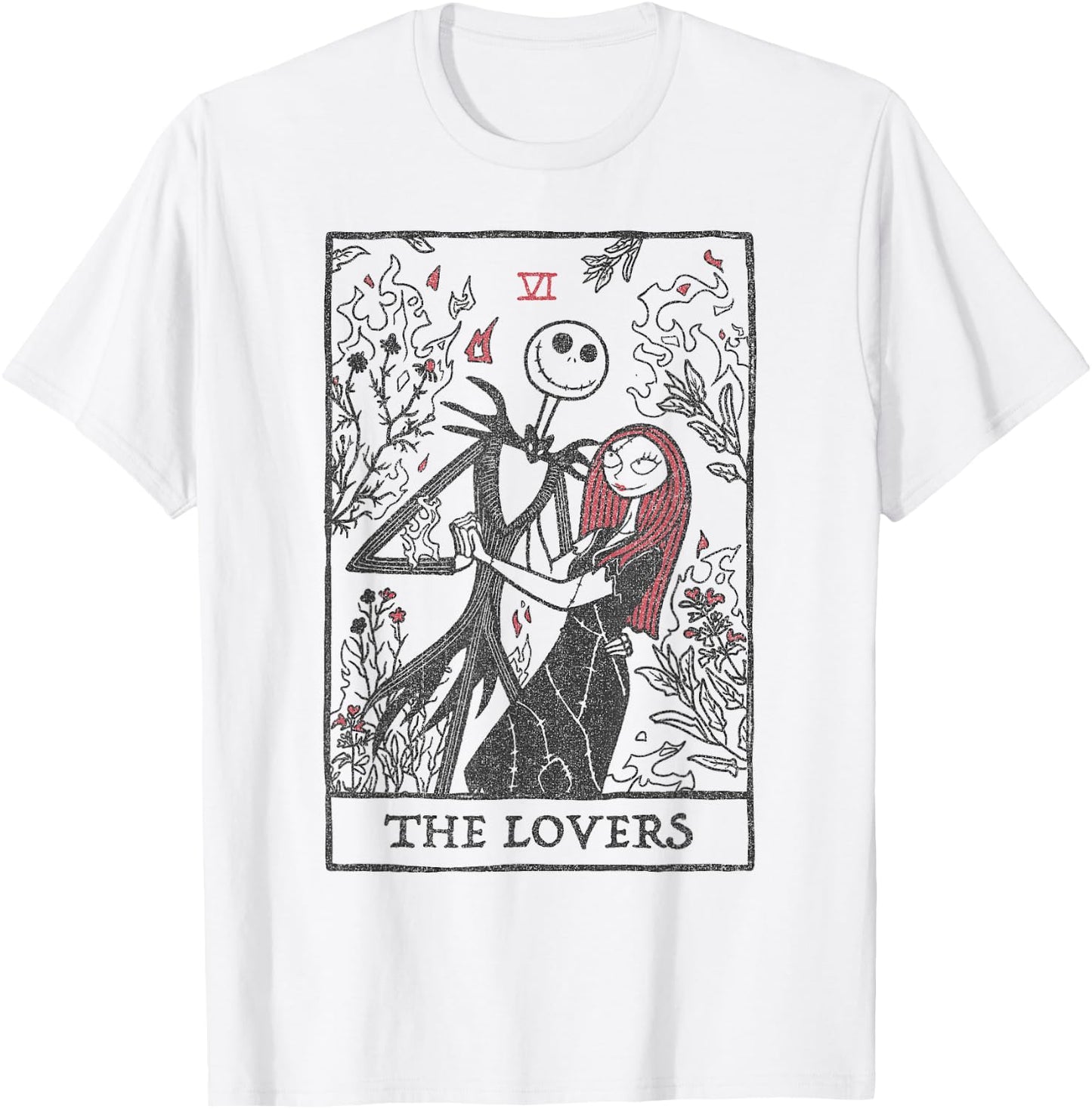 Disney The Nightmare Before Christmas Jack and Sally Tarot T-Shirt - T-Shirt | White