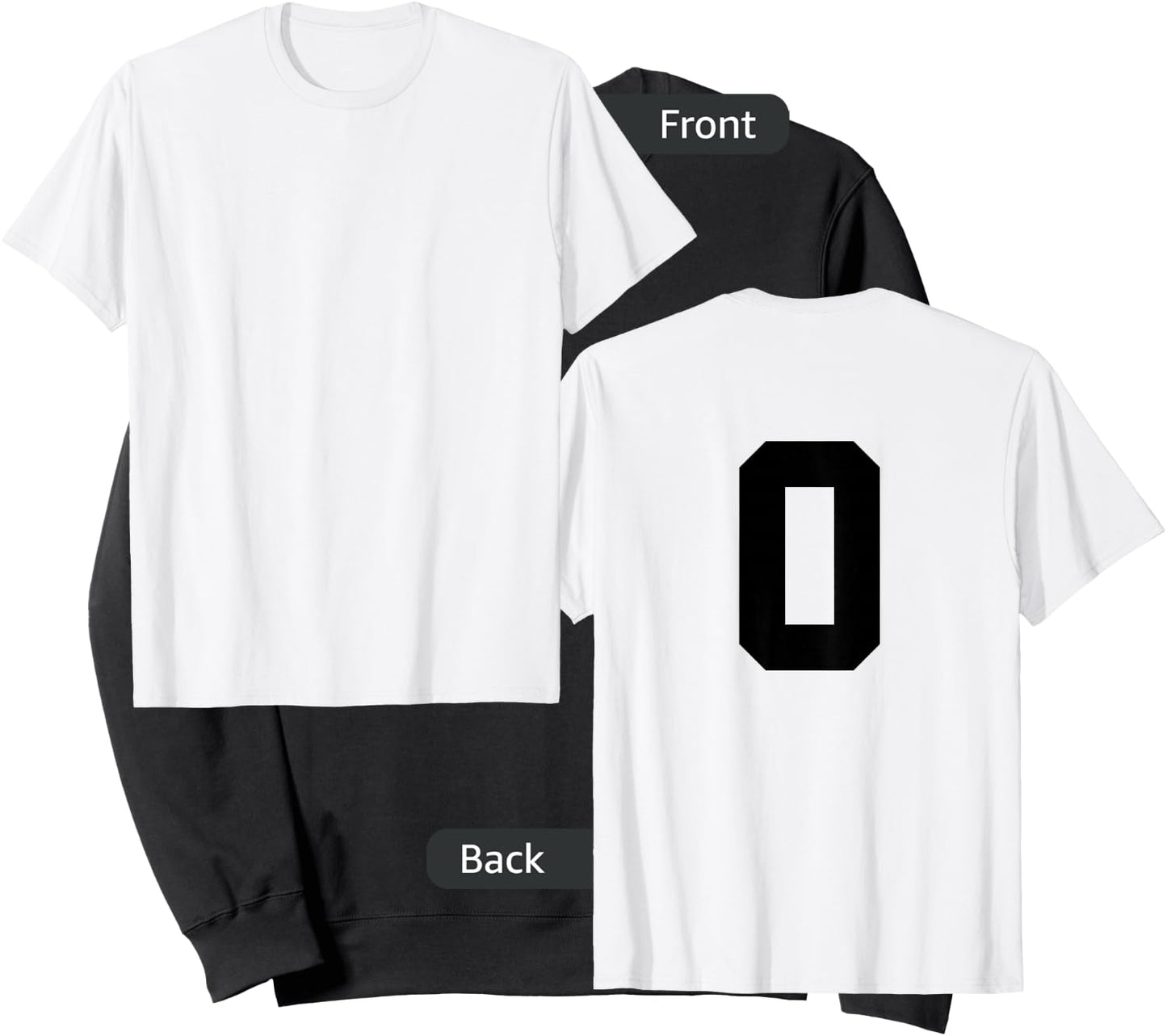 Number 0 (on Back) Sport Team Number Jersey Sweatshirt - Sweatshirt | Black