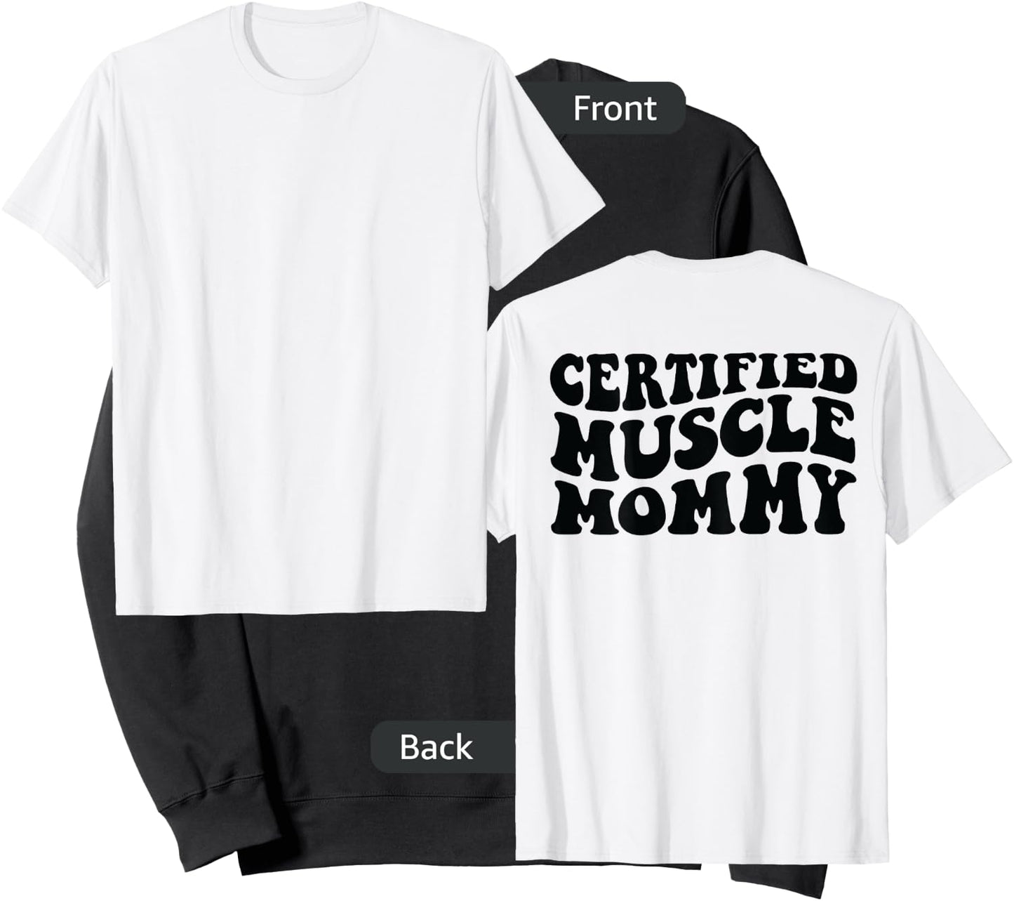 Certified Muscle Mommy on back Sweatshirt - Sweatshirt | Black