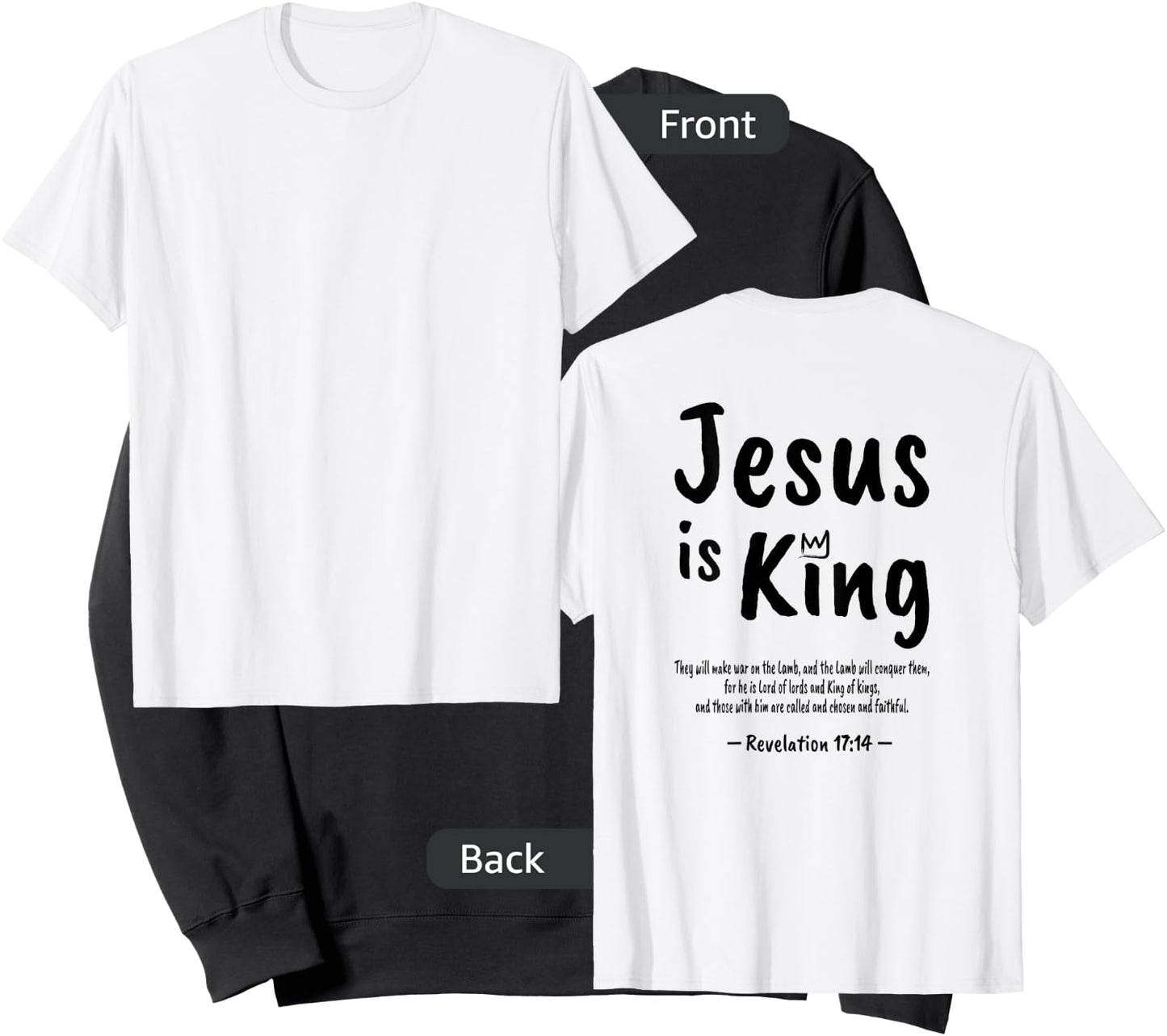 Christian Faith Revelation 17:14 Jesus Is King Christianity Sweatshirt - Sweatshirt | Black