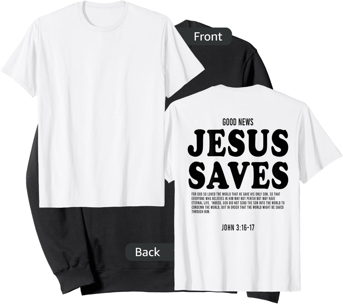 Aesthetic Jesus Christian Bible Verse Jesus saves back Sweatshirt - Sweatshirt | Black