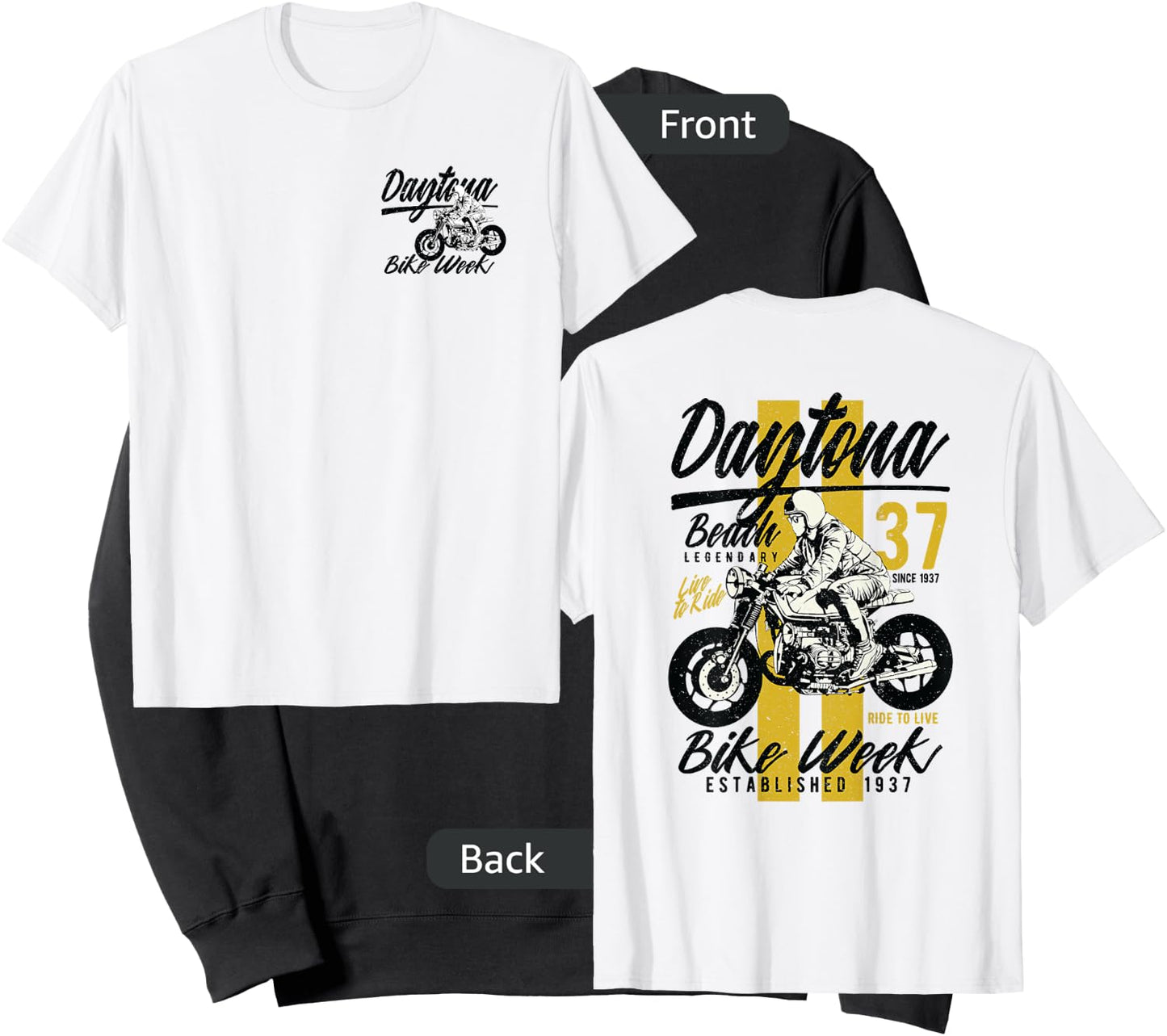 Daytona Beach Bike Week Retro Distressed Motorcycle Design Men Women Kids Sweatshirt - Sweatshirt | Black
