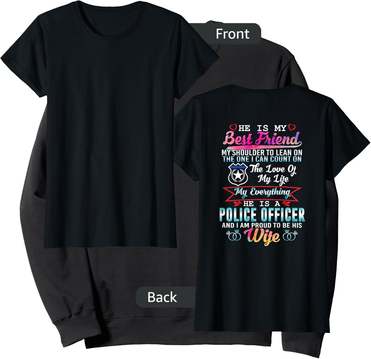 My Husband Is A Police Officer And I Am Proud To Be His Wife Sweatshirt - Sweatshirt | Black