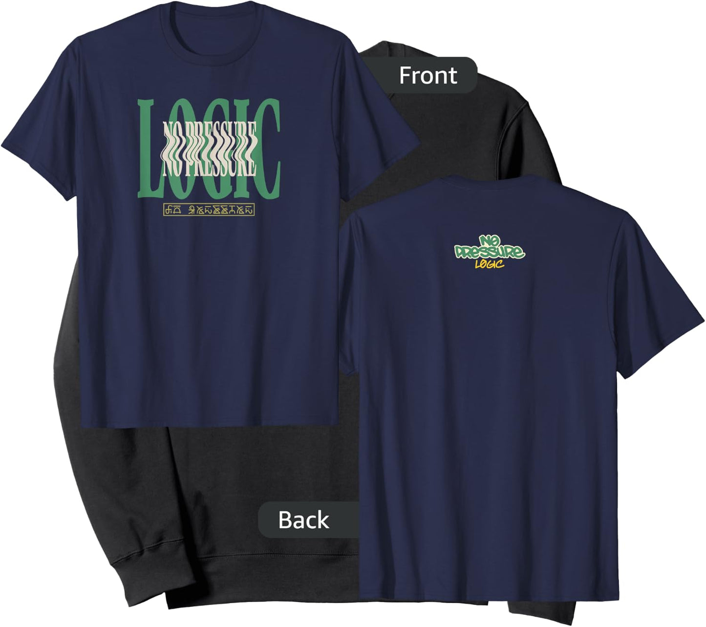 Logic No Pressure Wavy Navy Sweatshirt - Sweatshirt | Black