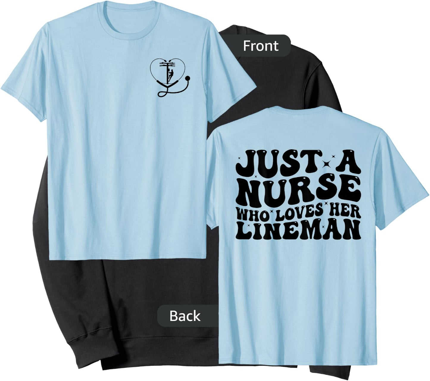 Lineman Wife Just a Nurse Who Loves Her Lineman Cool Nurse Sweatshirt - Sweatshirt | Black