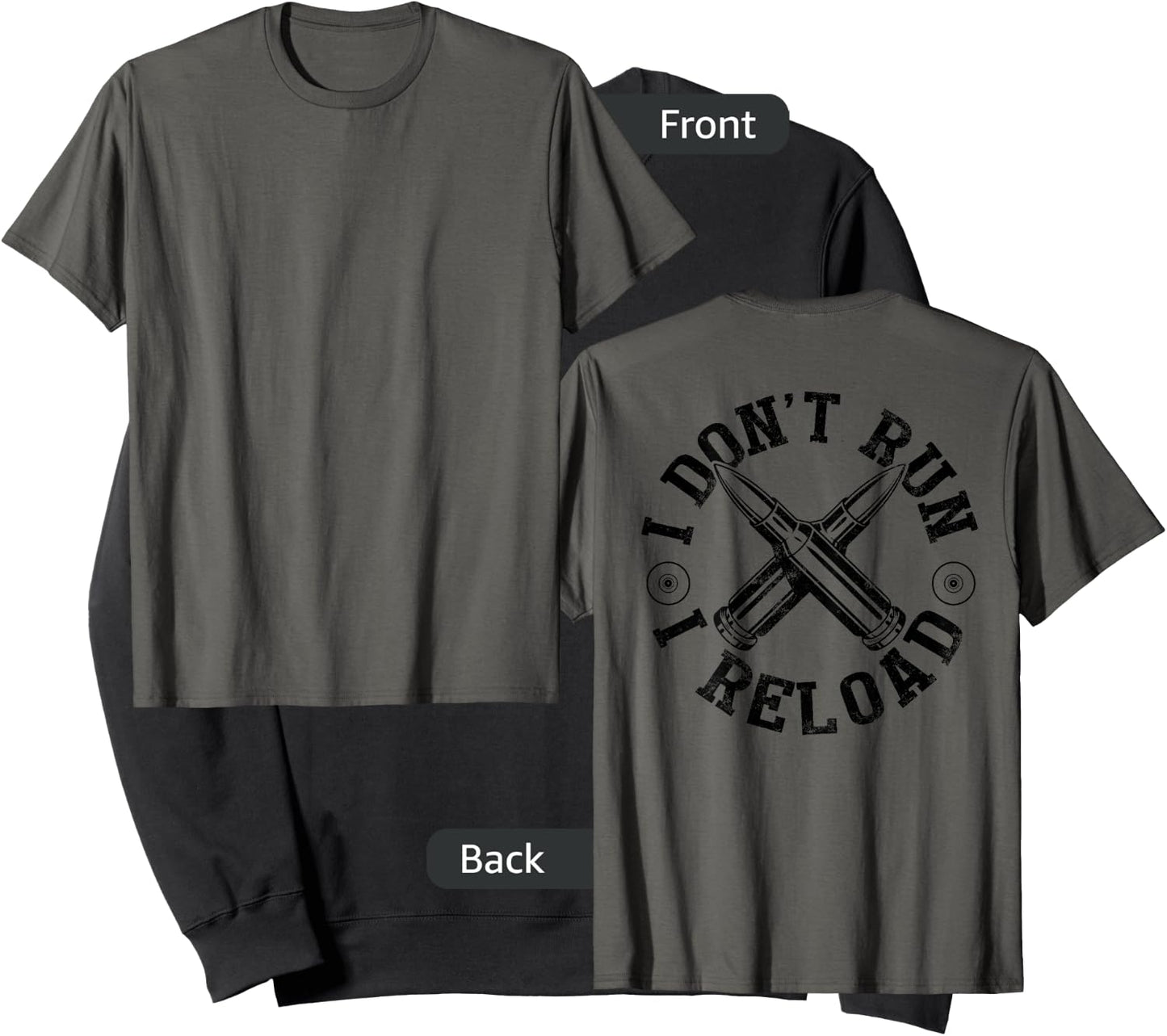 I Don't Run I Reload Gun Rights American Flag Patriots Back Sweatshirt - Sweatshirt | Black