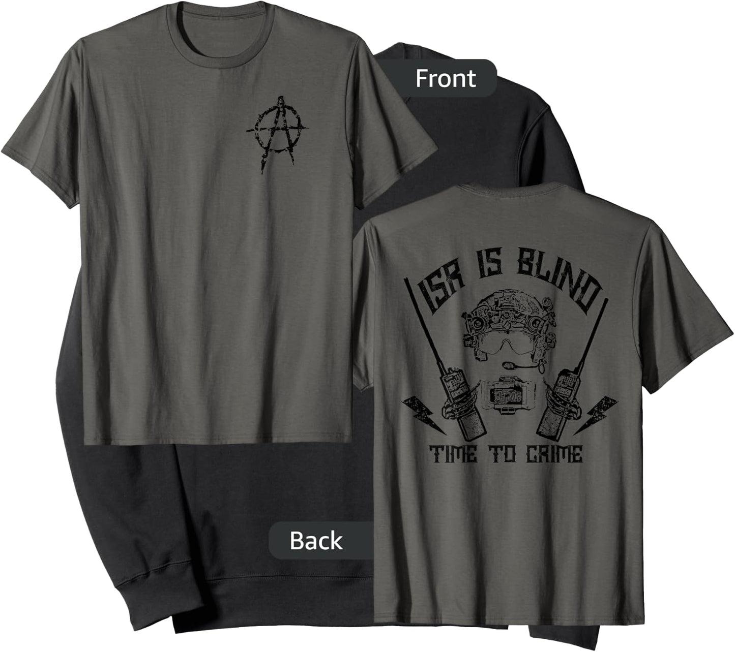 The Chosen Few JTAC , Men's -Adults Grey Cotton Blend Classic Fit Short Sleeve , Small Sweatshirt - Sweatshirt | Black