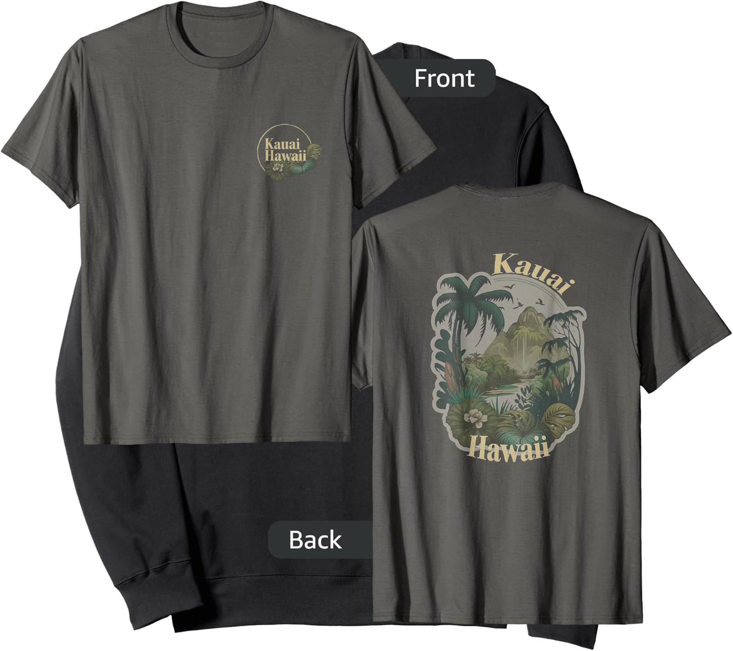 Best Hawaiian Gifts Ideas Kauai Tropical Vintage Hawaiian Women's Grey Classic Fit Short Sleeve Small Sweatshirt - Sweatshirt | Black