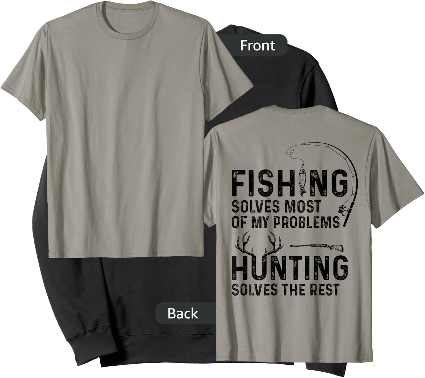 Fishing solves most of my problems ( On Back ) Sweatshirt - Sweatshirt | Black