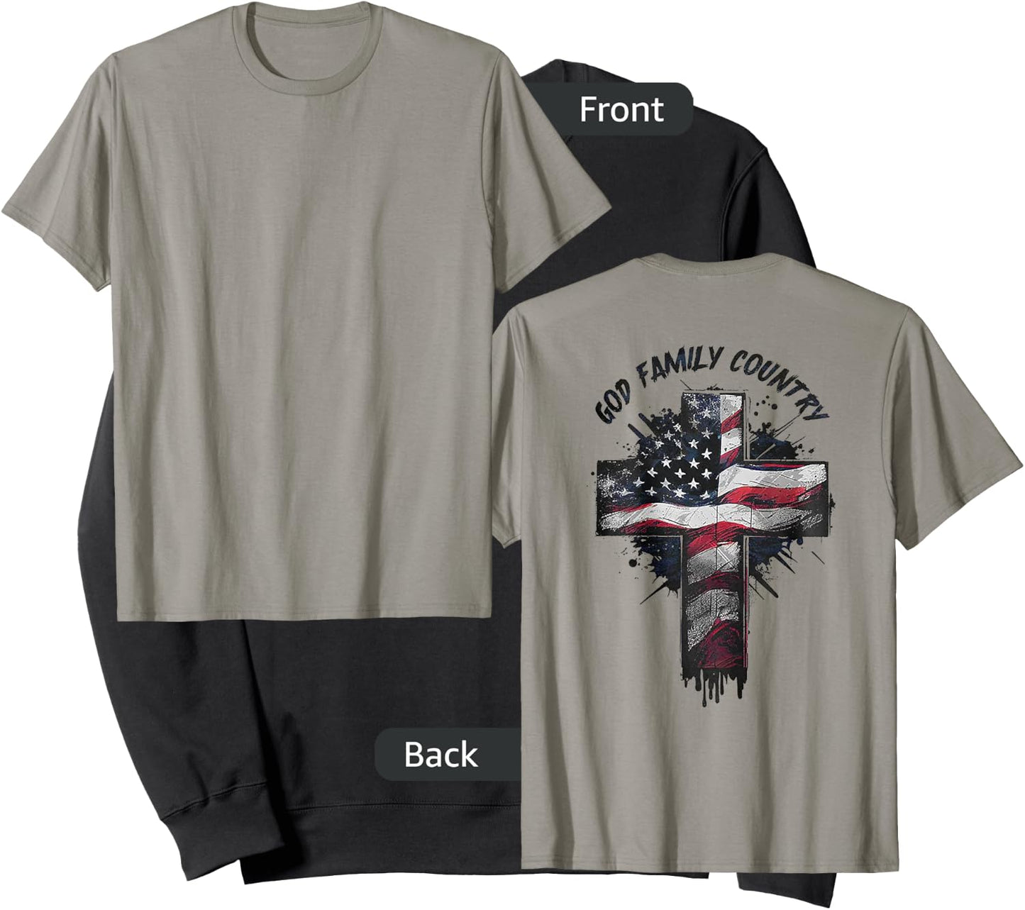 God Family Country (on back) Sweatshirt - Sweatshirt | Black