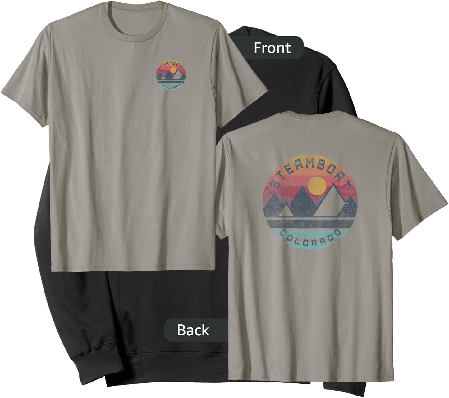 Steamboat, Colorado Mountain Graphic Sweatshirt - Sweatshirt | Black