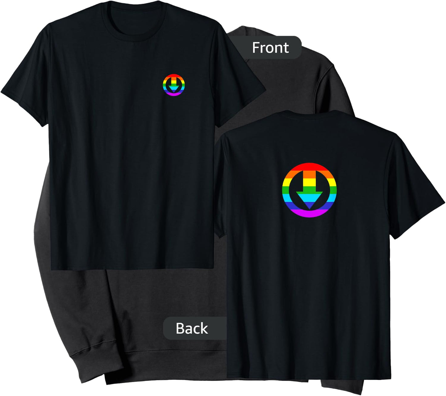 Men's Subtle Chastity Cage Logo with Rainbow Design Sweatshirt - Sweatshirt | Black