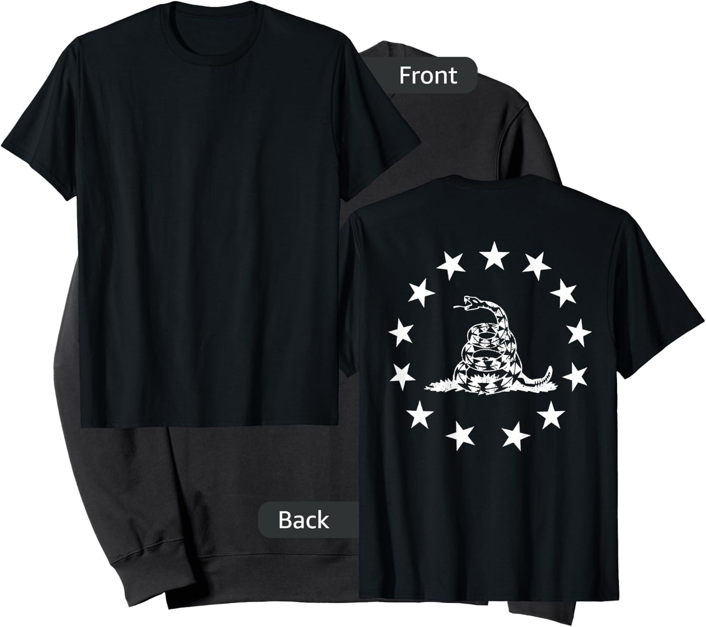 Betsy Ross Gadsden Flag (on back) Sweatshirt - Sweatshirt | Black