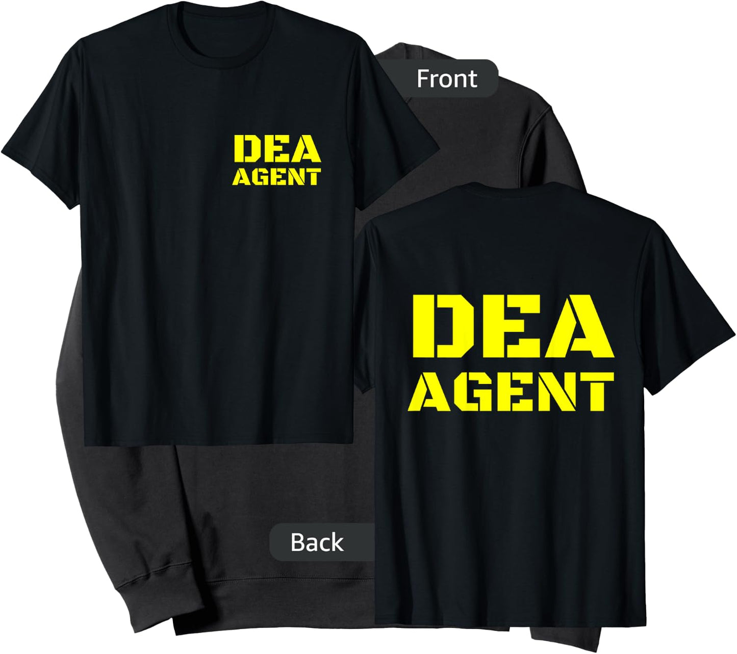 DEA Agent Drug Enforcement Administration FRONT & BACK PRINT Sweatshirt - Sweatshirt | Black