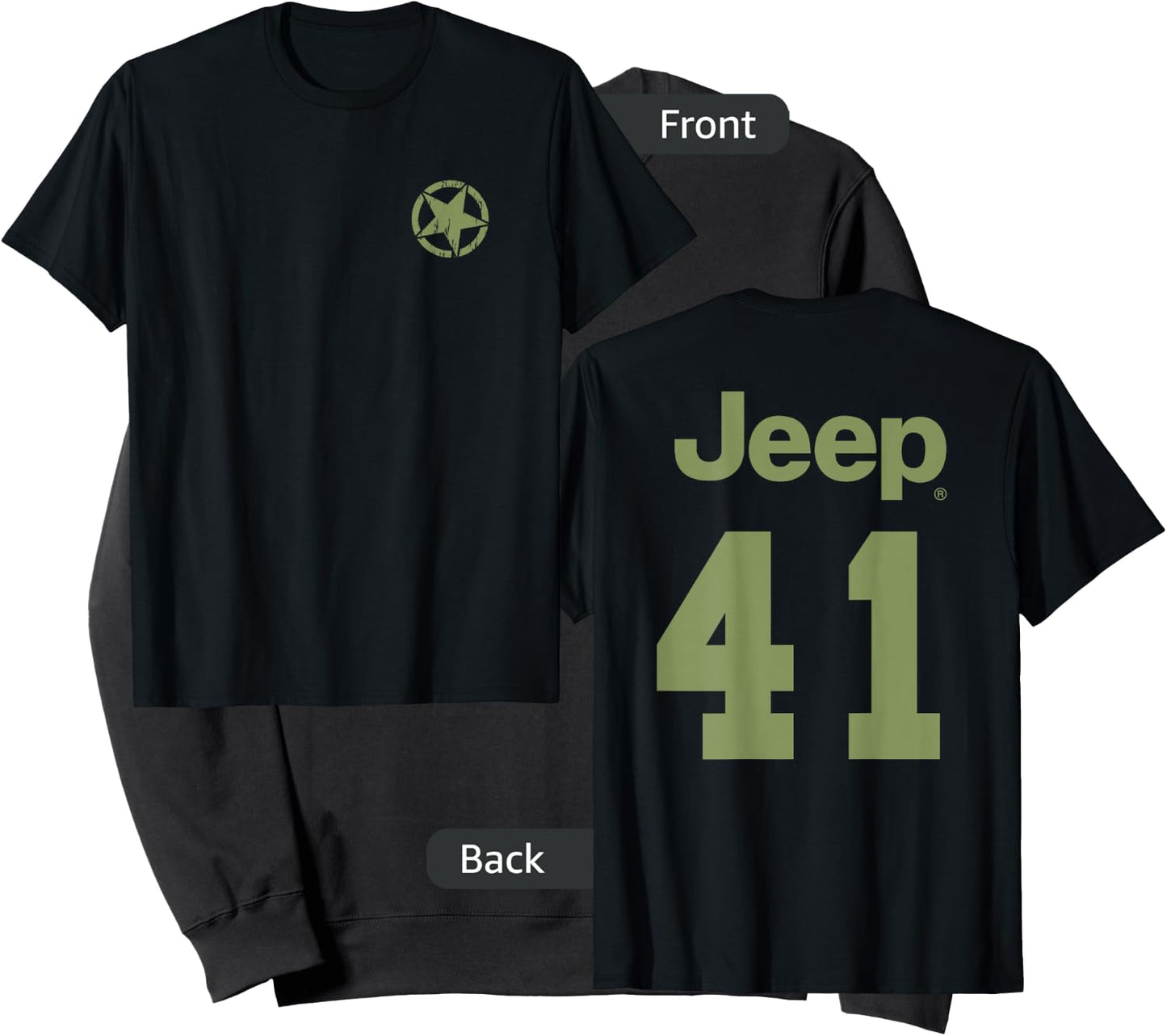 Jeep Star Jersey (Front/Back Print) Sweatshirt - Sweatshirt | Black