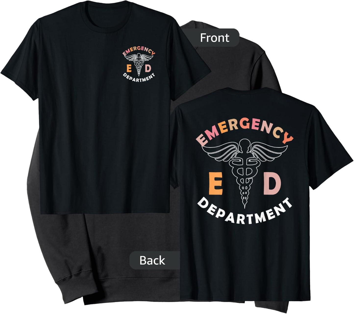 Emergency Department (Front And Back), ER Healthcare Nursing Sweatshirt - Sweatshirt | Black