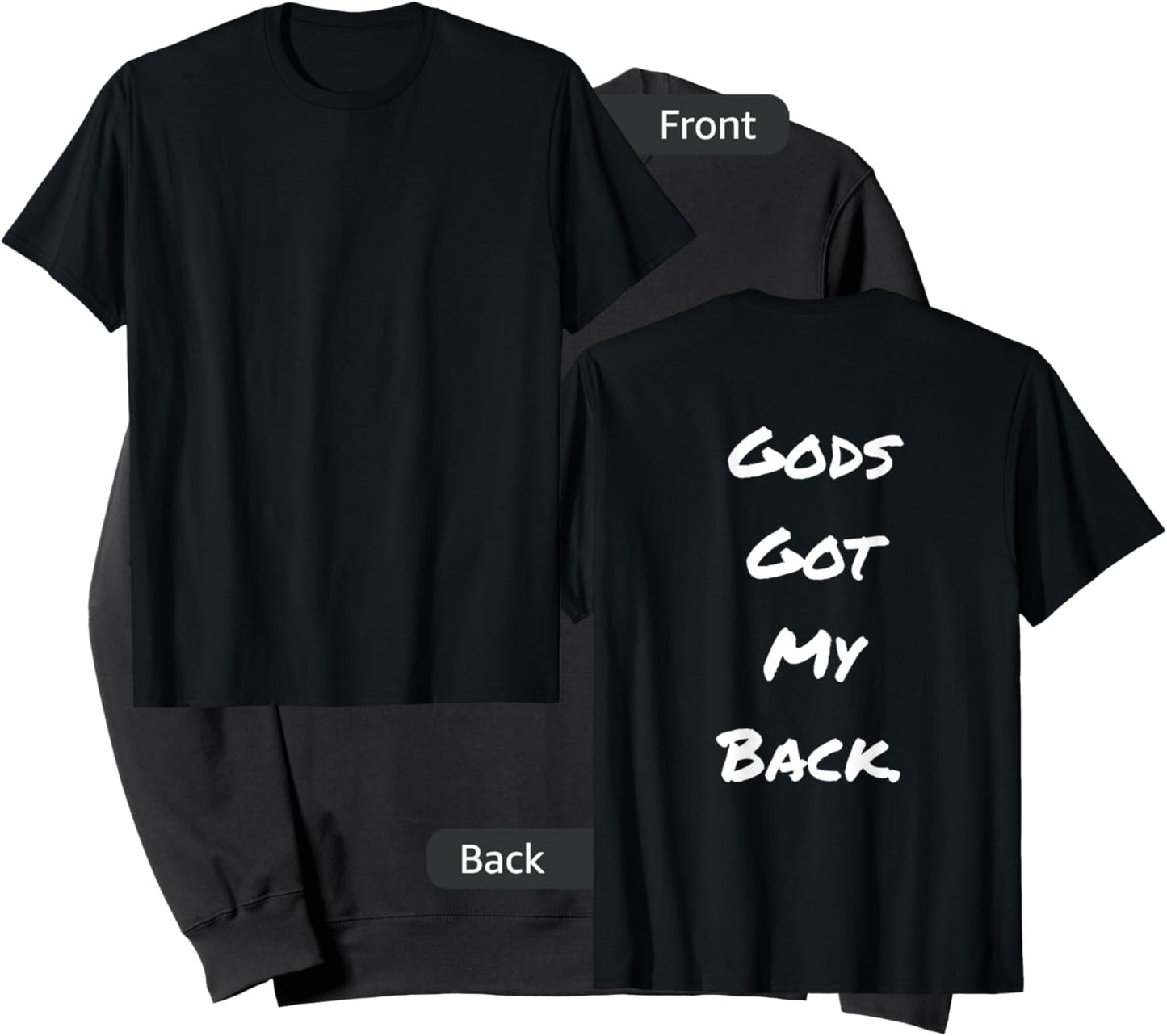 Gods Got My Back (back print) Sweatshirt - Sweatshirt | Black