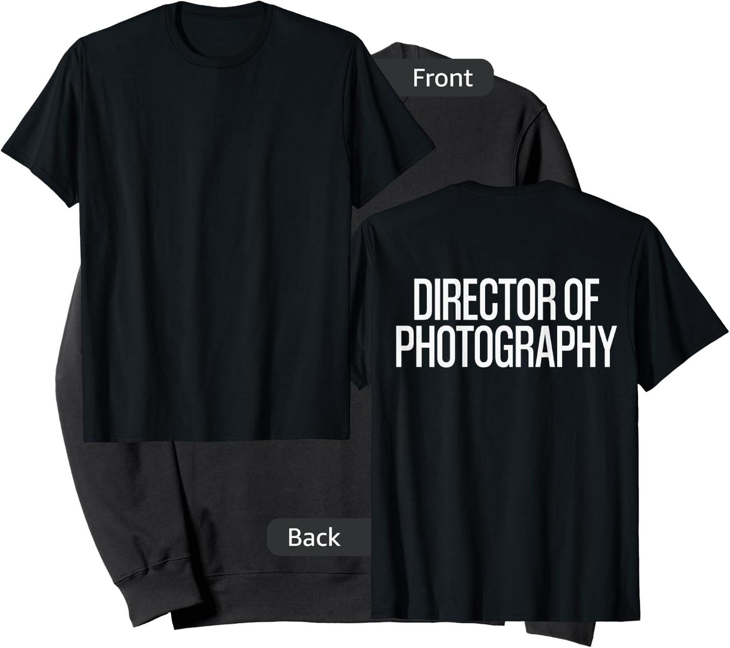 Bold Director of Photography Text PRINT ON BACK | Film Crew Sweatshirt - Sweatshirt | Black