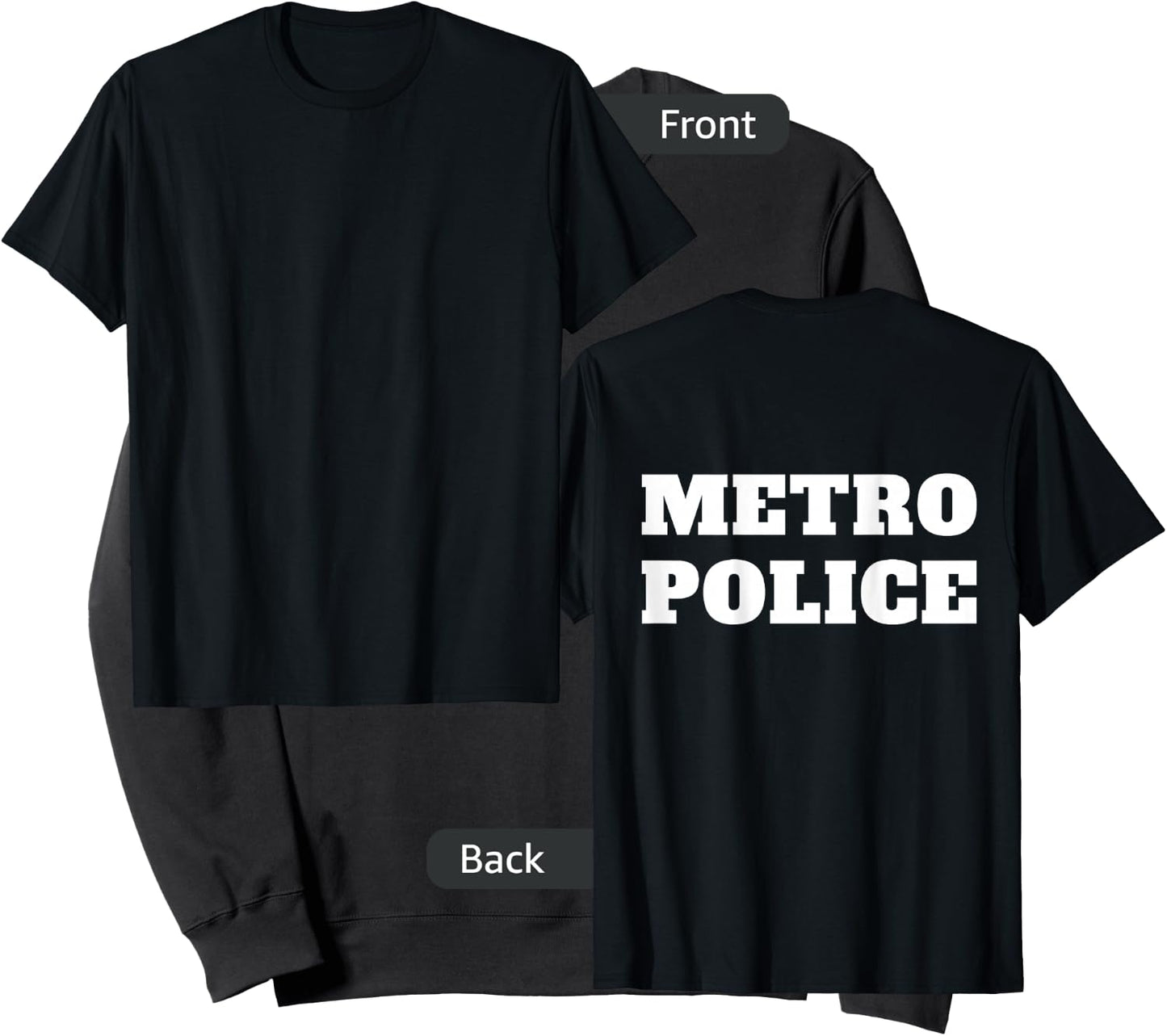 Metro Police Officer Uniform On Duty Policeman BACK PRINT Sweatshirt - Sweatshirt | Black
