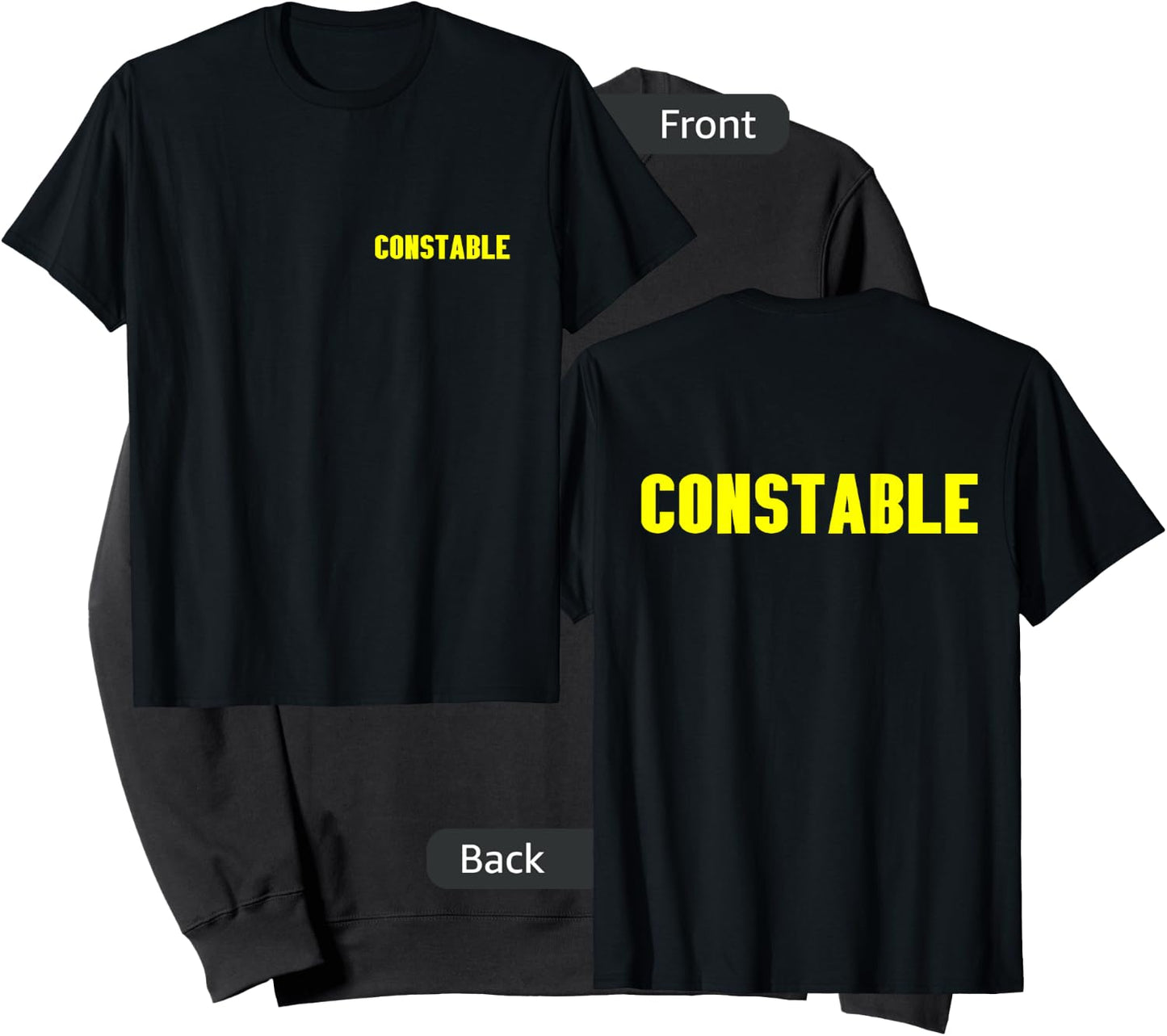 Constable YELLOW FRONT AND BACK PRINT Both Sides On Duty Sweatshirt - Sweatshirt | Black