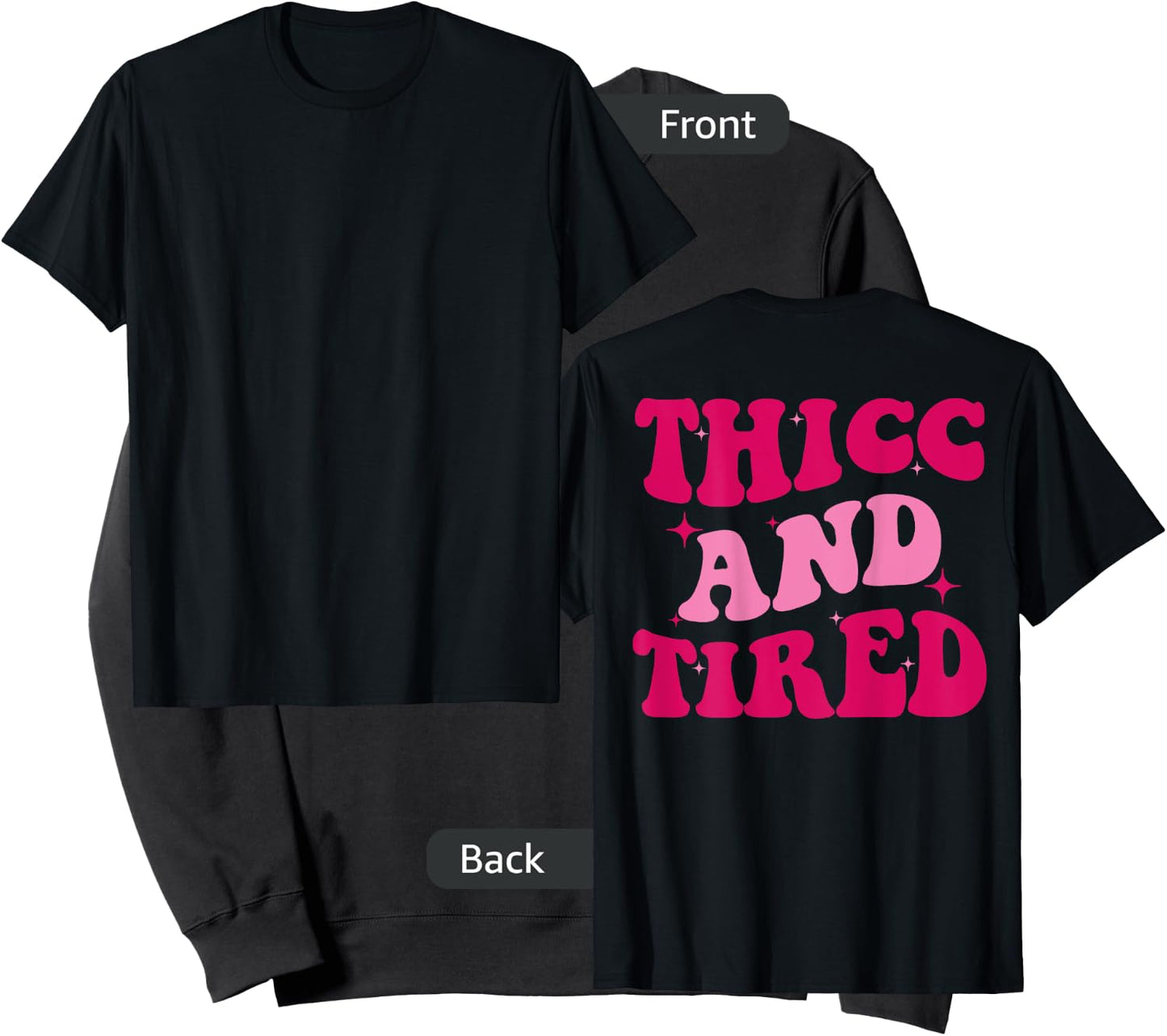 Thicc And Tired Funny Saying Groovy Women Sweatshirt - Sweatshirt | Black