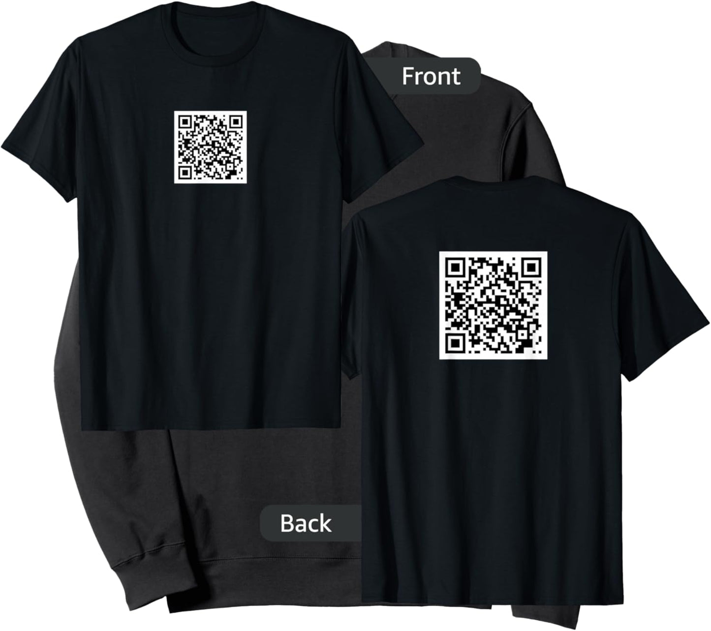 ProEvolutio -Adults Rick Roll QR Code - Black, Small - Short Sleeve, Classic Fit - Modern, Casual - Pre-printed QR Code Sweatshirt - Sweatshirt | Black