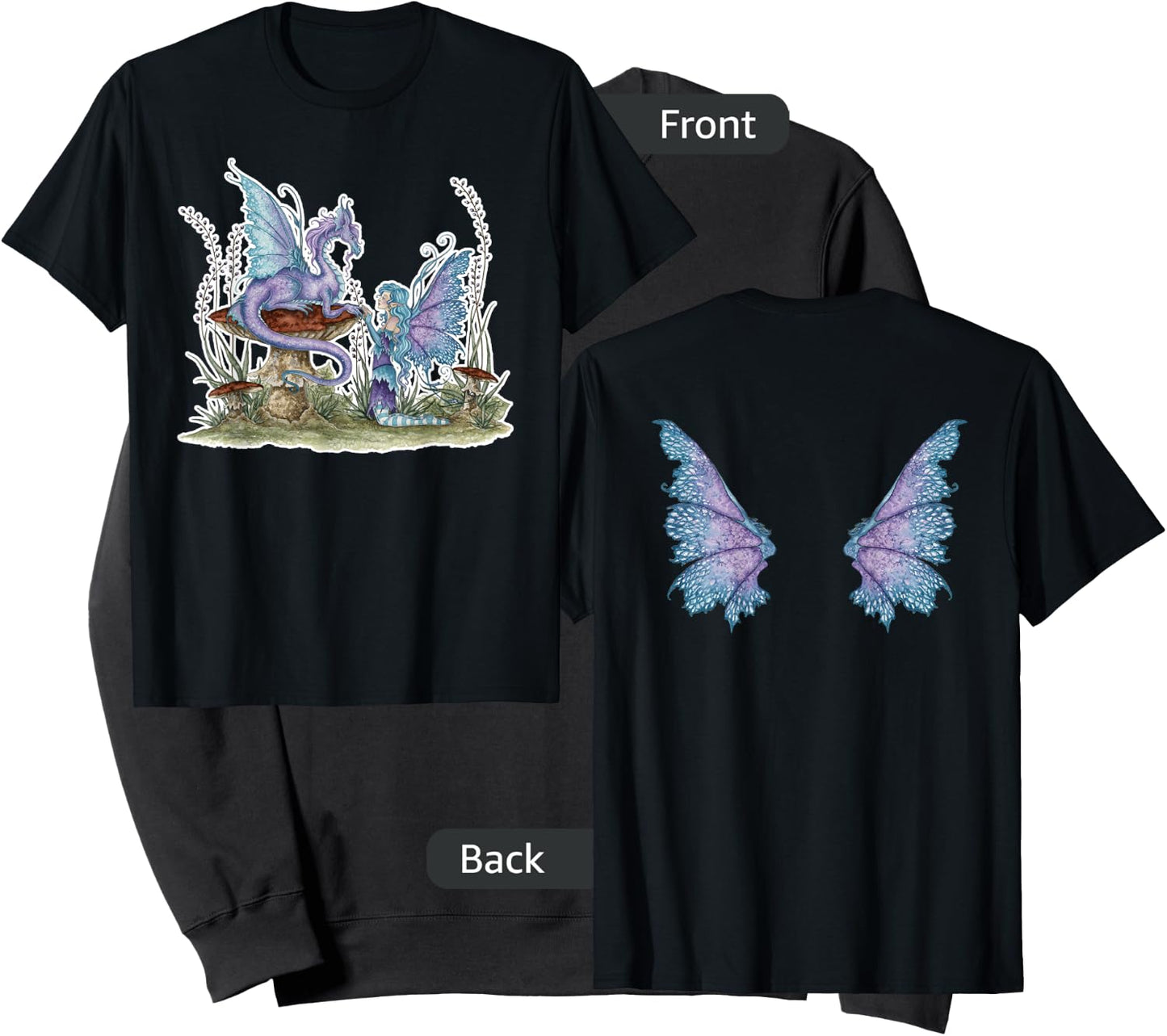 Amy Brown Companions Fairy & Dragon Sweatshirt - Sweatshirt | Black