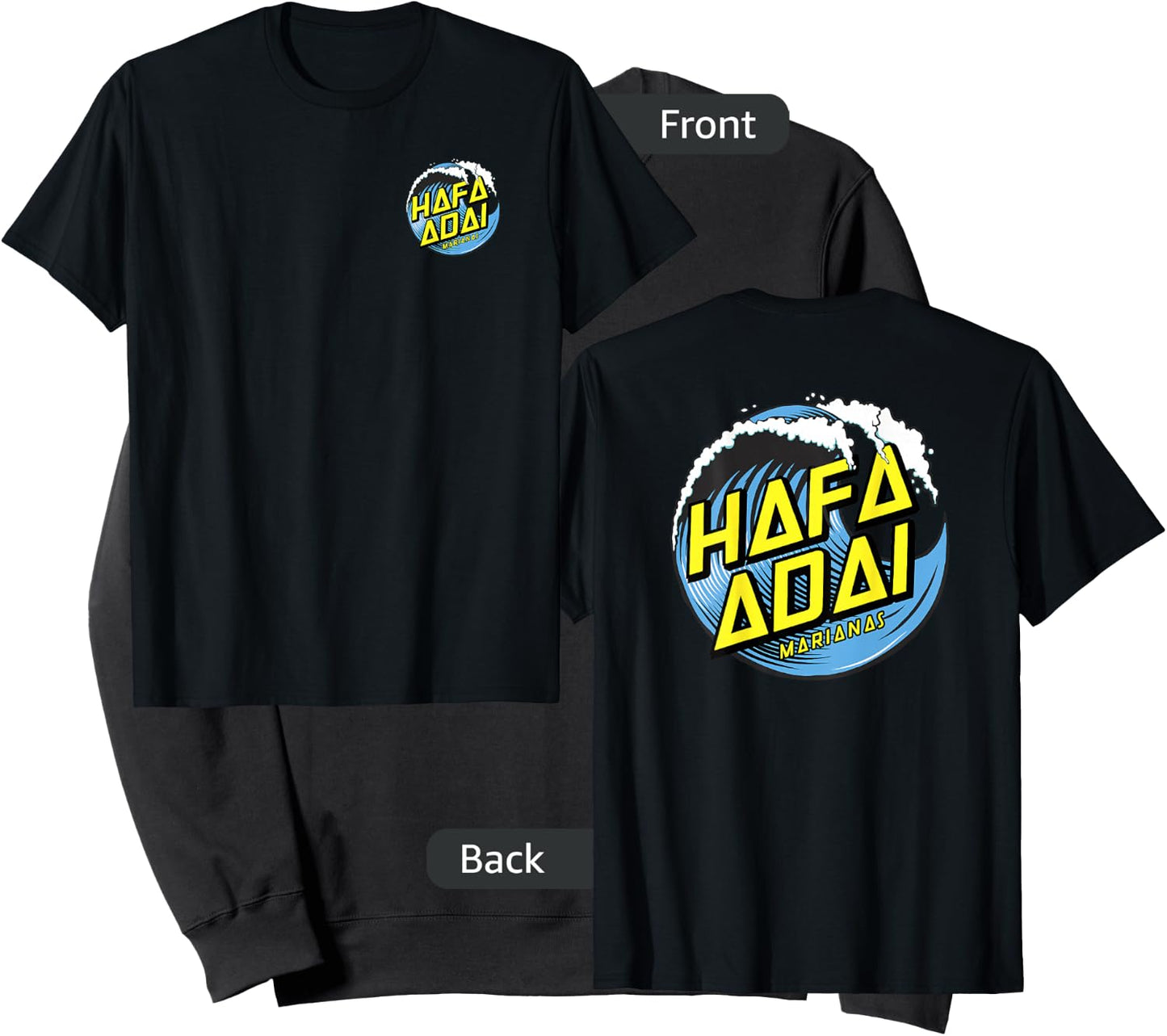 Vintage Wave Hafa Adai Marianas - CNMI Sweatshirt - Sweatshirt | Black