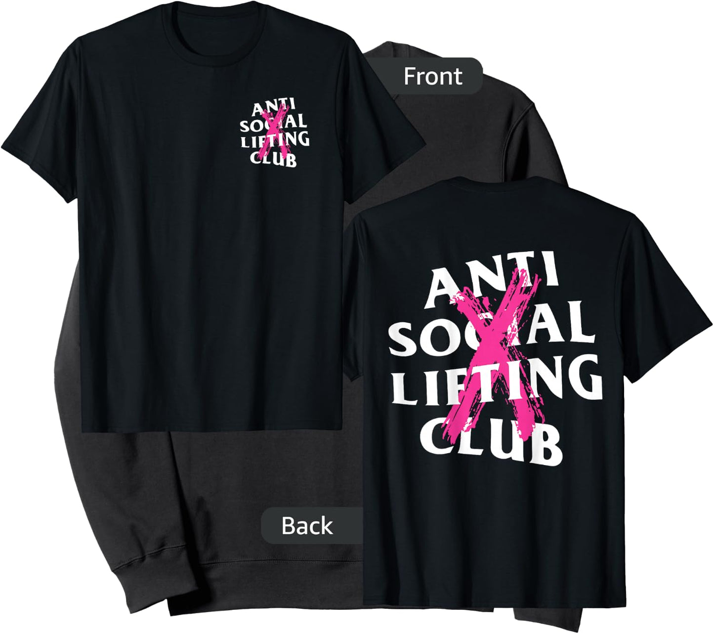 Anti Social Lifting Club: Canceled Pink (Front + Back) Sweatshirt - Sweatshirt | Black
