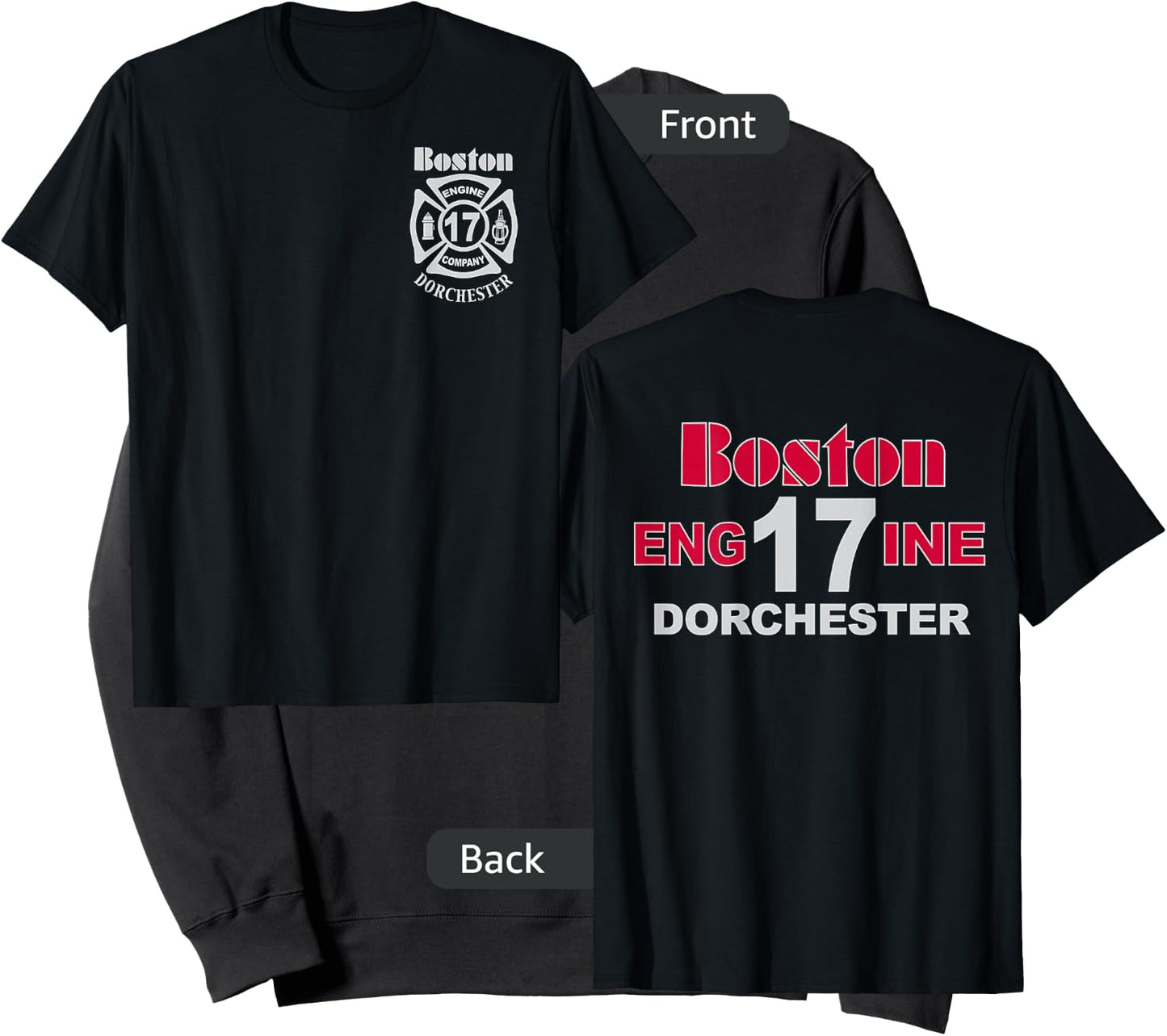 Boston Fire Department Engine 17 Dorchester - Light Graphics Sweatshirt - Sweatshirt | Black
