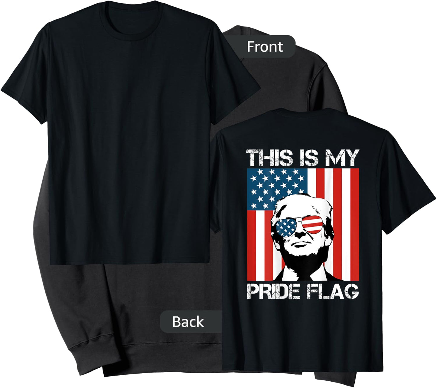 This Is My Pride Flag Trump American Flag 4th July On Back Men Sweatshirt - Sweatshirt | Black