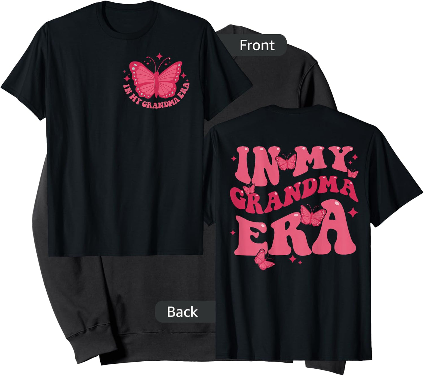 In My Grandma Era Baby Announcement for Mama Mom on Back Sweatshirt - Sweatshirt | Black