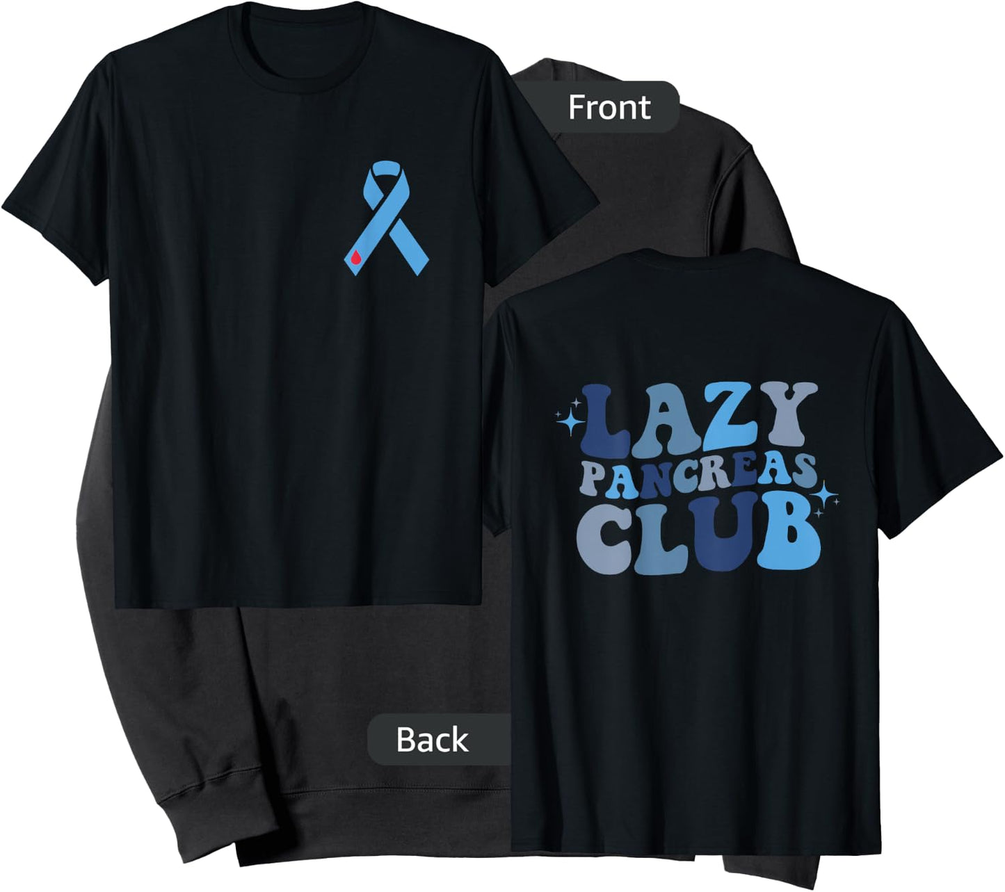 Lazy Pancreas Club Retro Diabetes Awareness Day ON BACK Sweatshirt - Sweatshirt | Black