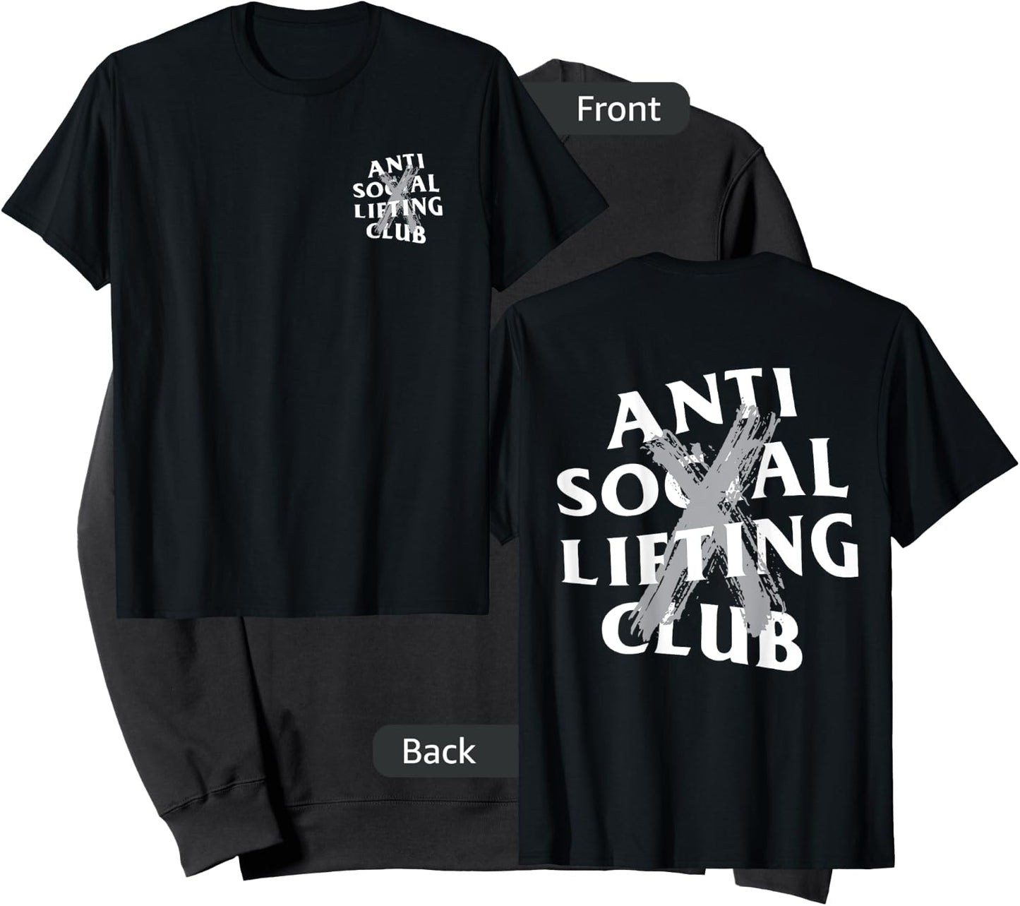 Anti Social Lifting Club: Canceled Gray (Front + Back) Sweatshirt - Sweatshirt | Black