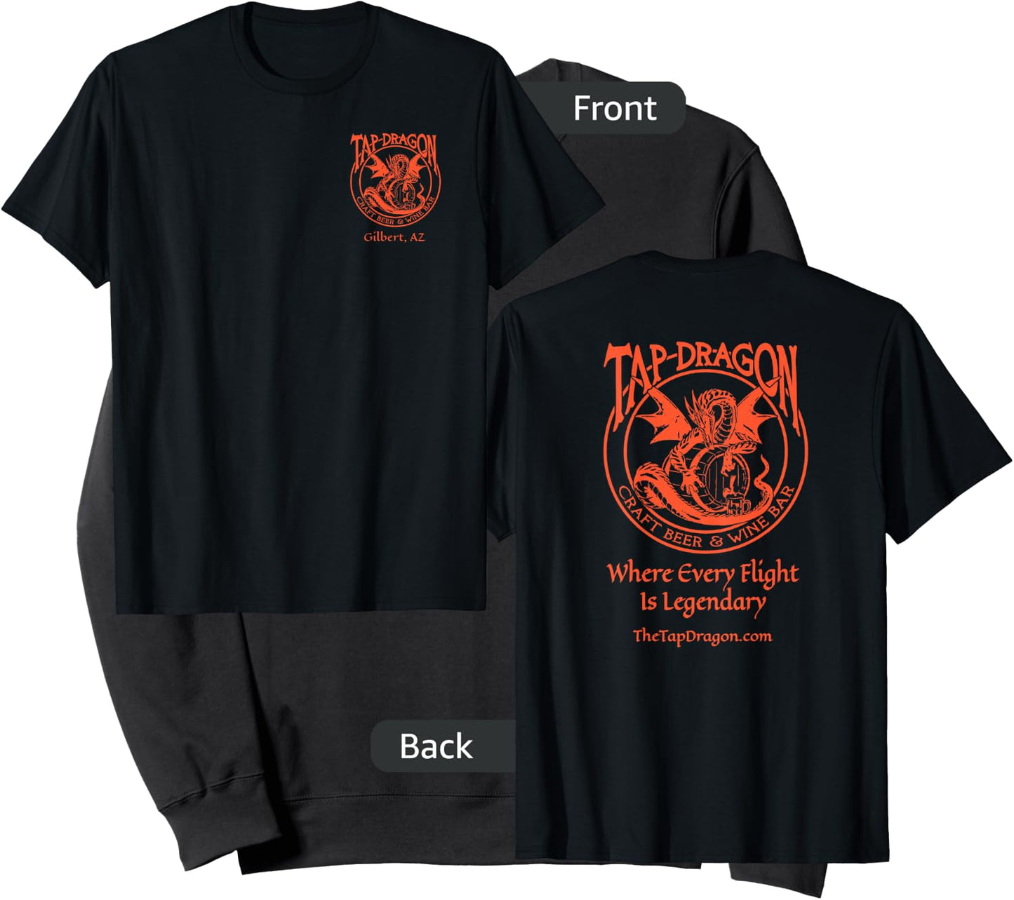 Tap Dragon Small On Top Logo Front Every Flight on Back Sweatshirt - Sweatshirt | Black
