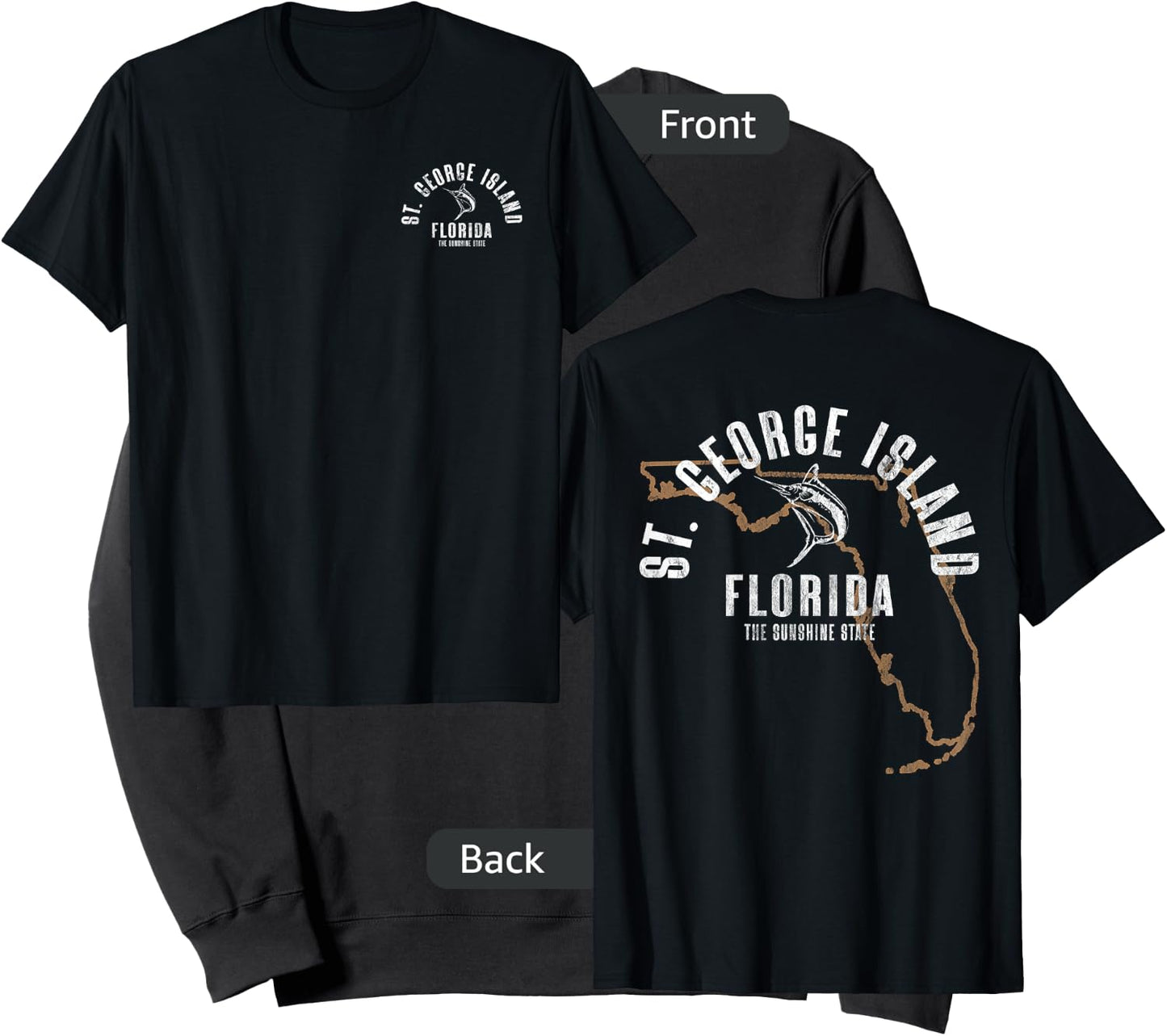 St. George Island Florida FL Retro Vintage Front & Back Sweatshirt - Sweatshirt | Black